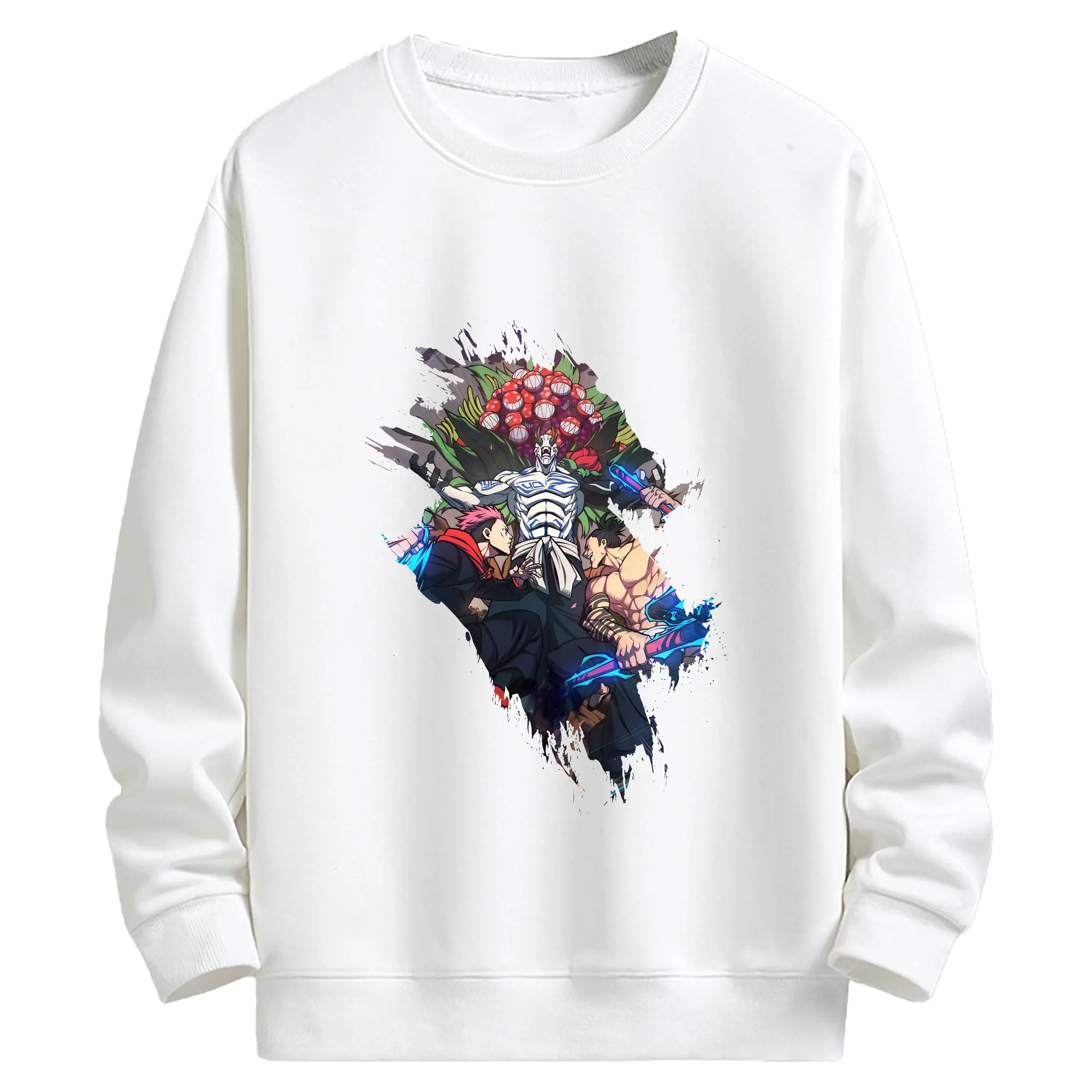 呪術廻戦 グッズ,花御 - キッズ クルーネックスウェットシャツ ・ フロントプリント ・ 綿80％ ポリエステル20％ ・ 快適 通学 スポーツ 日常使い お散歩用