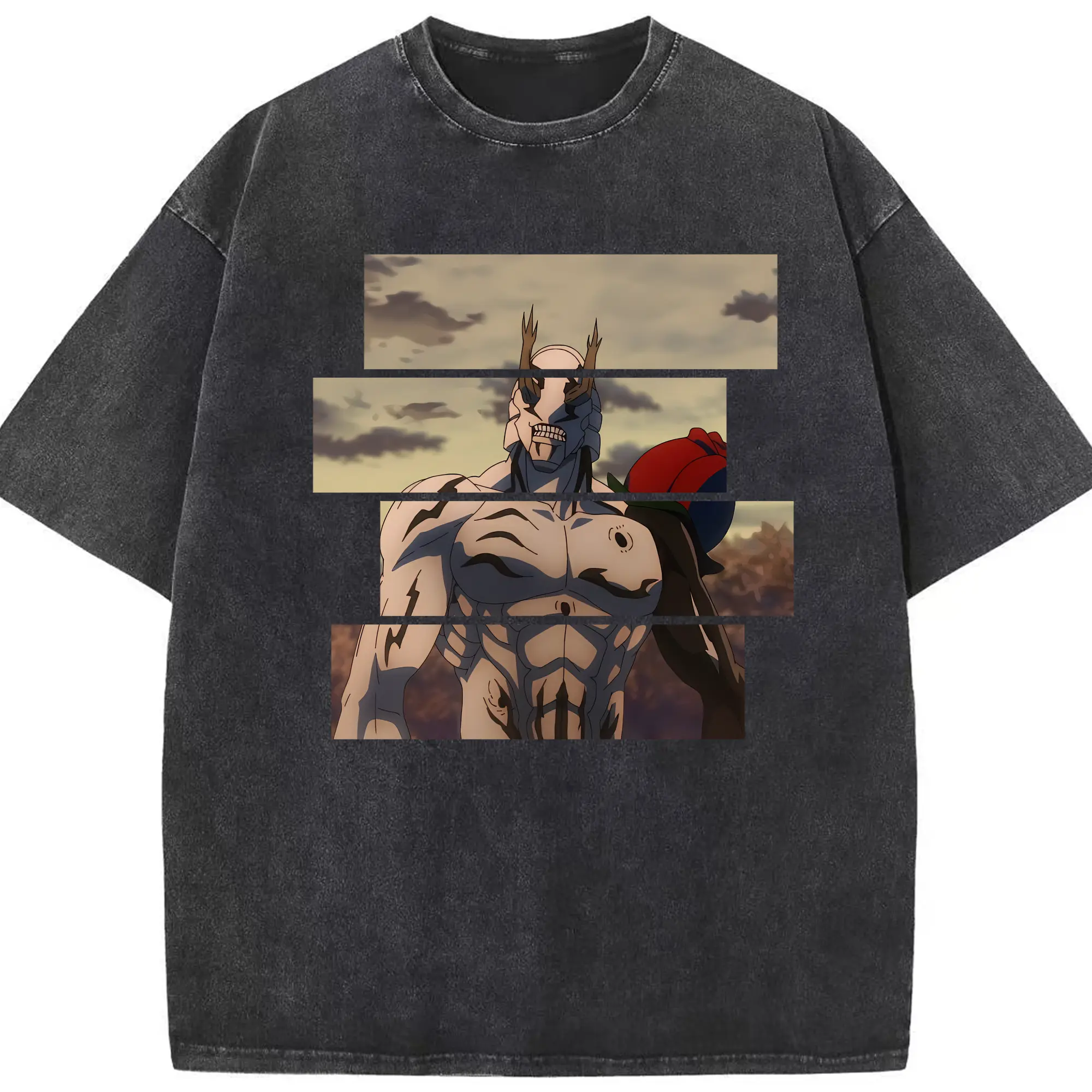 呪術廻戦 グッズ,花御 - 綿100％ ヴィンテージ風 半袖Tシャツ ・ フロントプリント ・ 柔らか肌触り ・ 通気性 快適 ・ スポーツ カジュアル 外出用