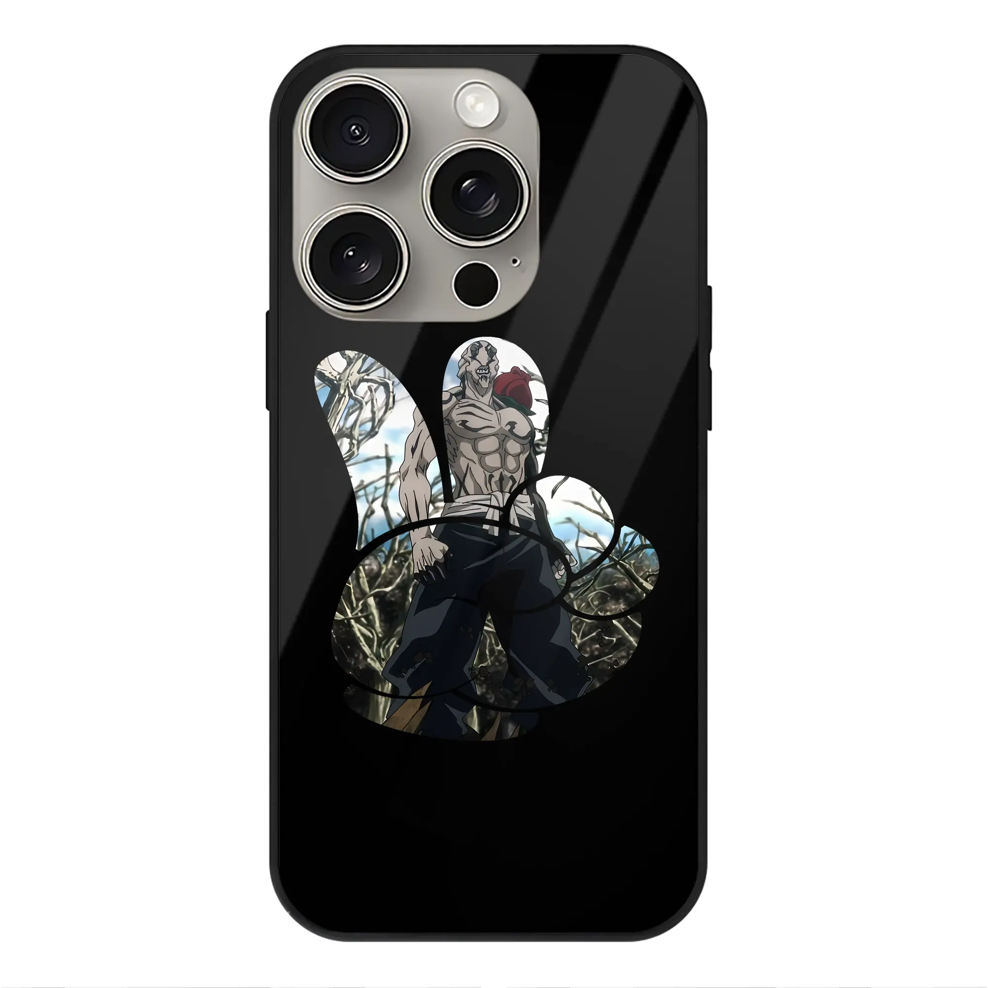 呪術廻戦 グッズ,花御 - IPhone15Pro対応 ・ スマホケース ・ 背面ガラス ・ TPU+強化ガラス ・ 耐衝撃 ・ 黄変防止 ・ ワイヤレス充電対応 ・ 3D立体ボタン