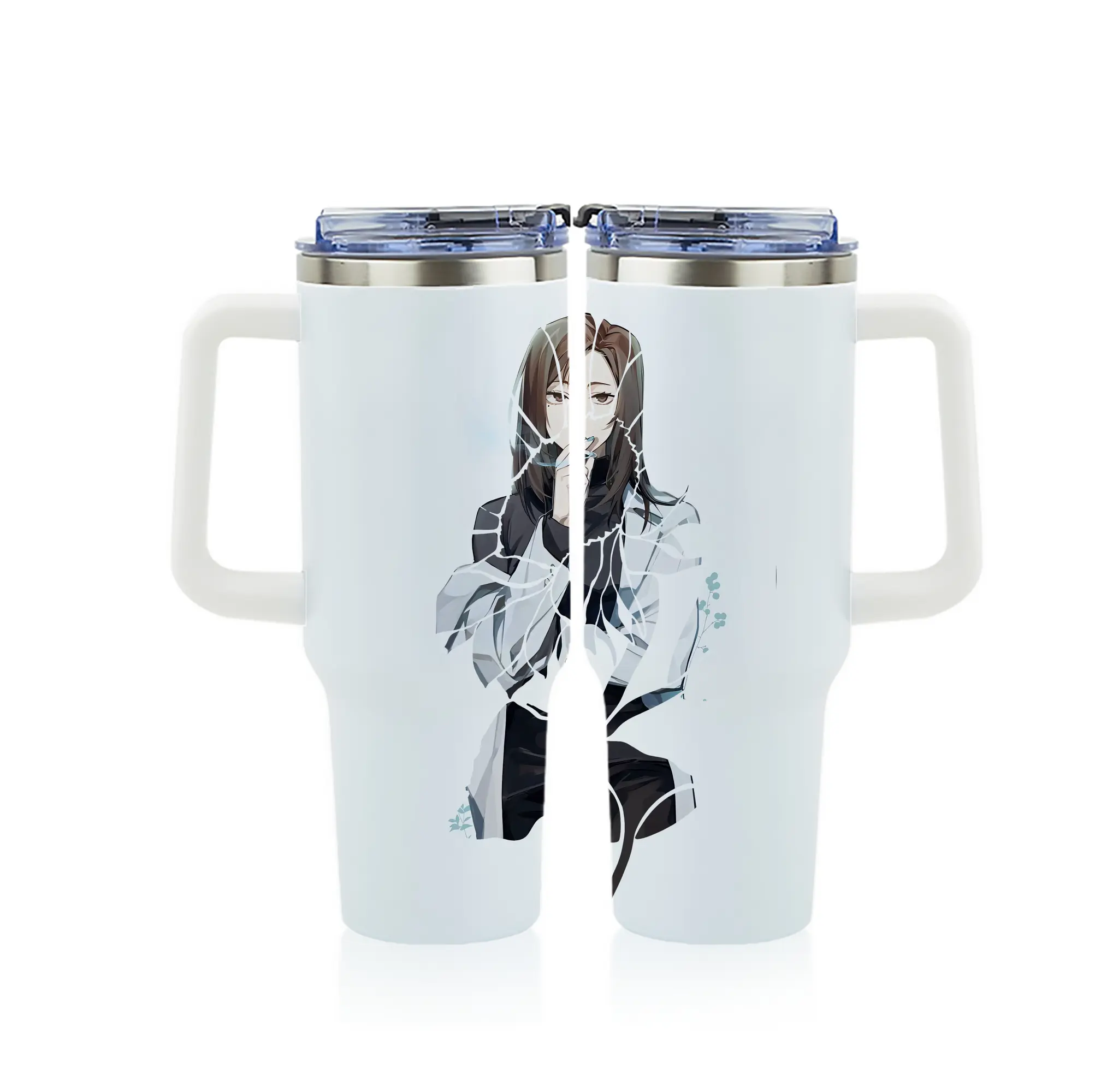 呪術廻戦 グッズ,家入 硝子 - 1200mL フルプリント車用タンブラー ・ 304ステンレス 内側 ・ 201ステンレス 外側 ・ 保温 保冷 ・ 通勤 ドライブ アウトドア用