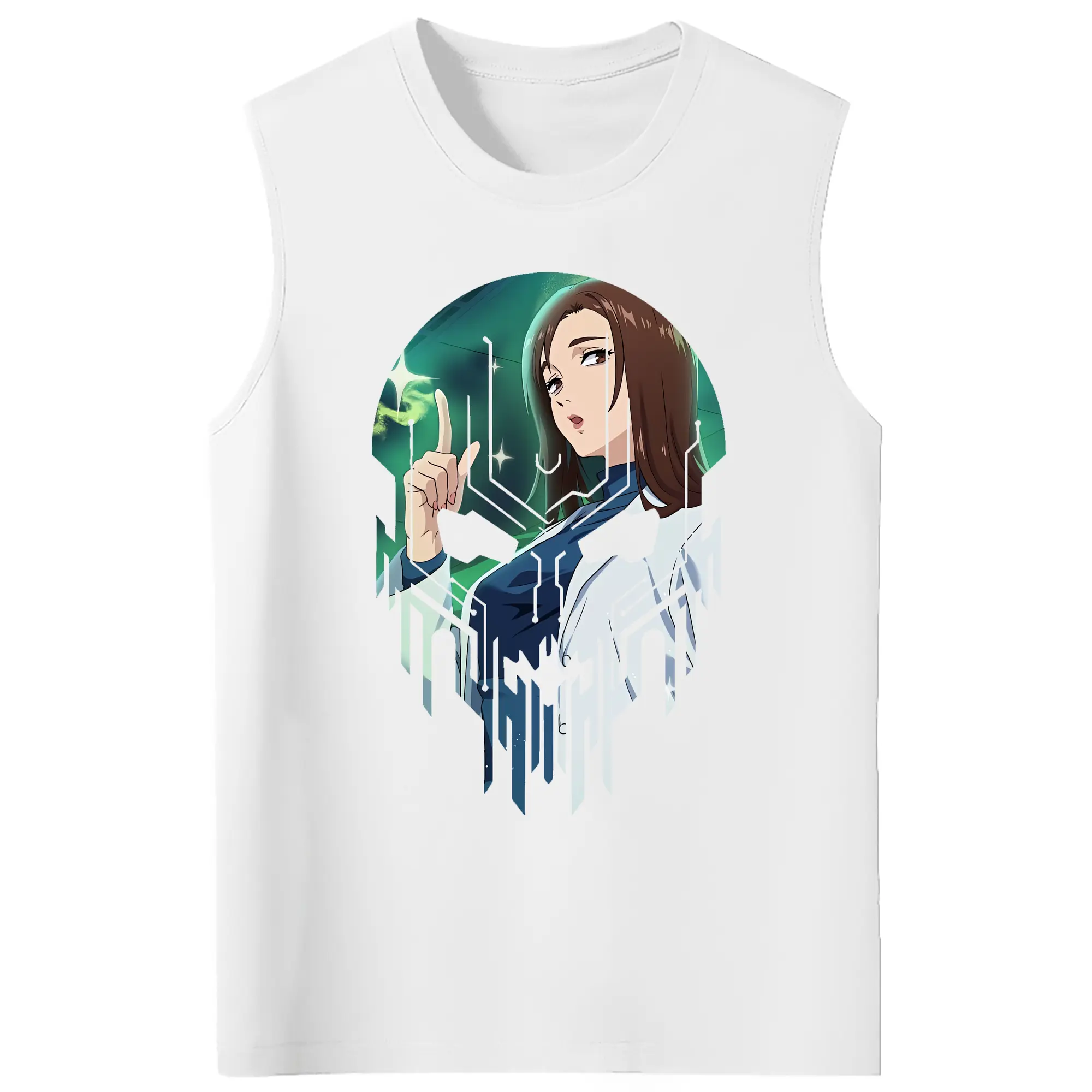 呪術廻戦 グッズ,家入 硝子 - コットン100％ タンクトップ ・ フロントプリント ・ タイトフィット ・ 快適 通気性 ・ スポーツ カジュアル 散歩用
