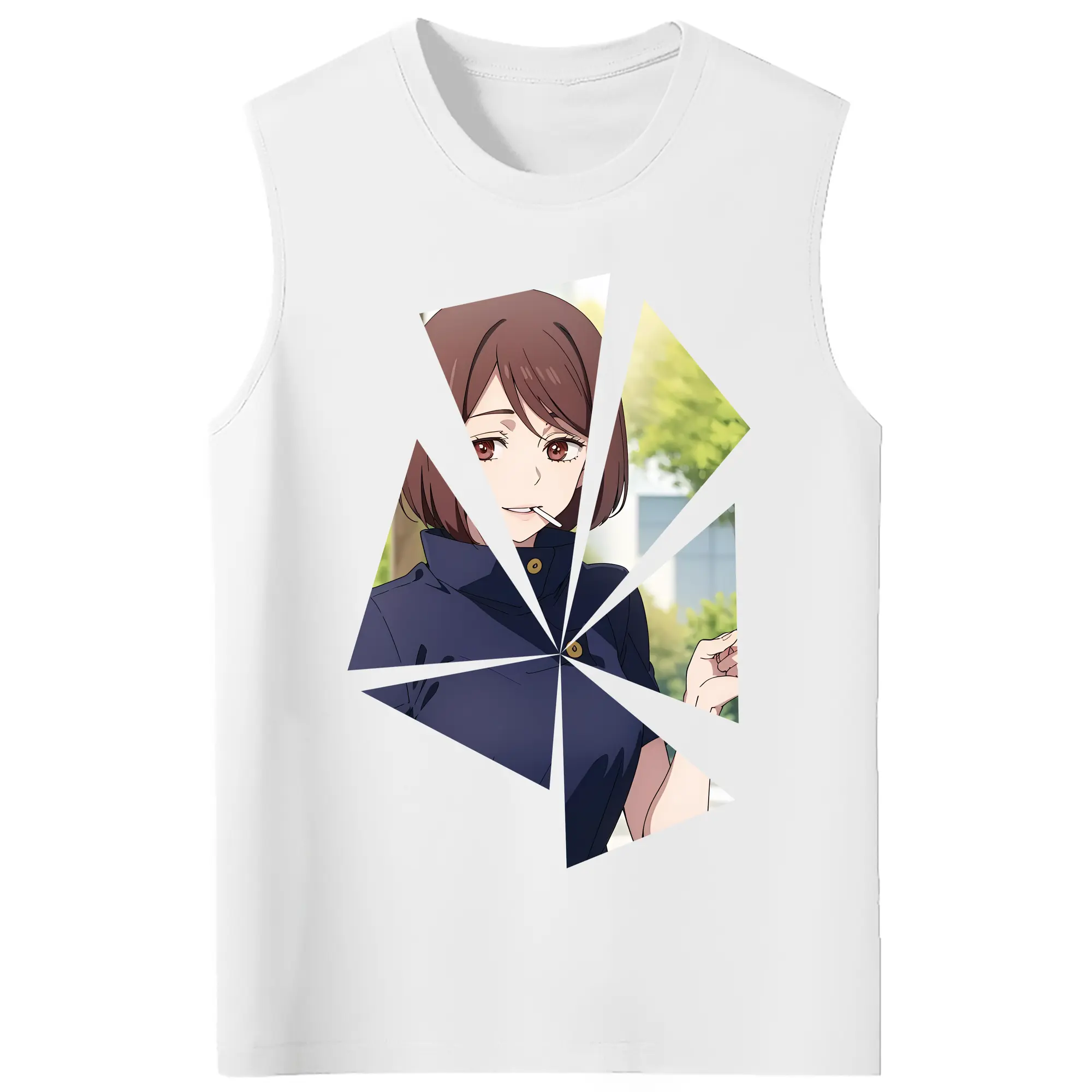 呪術廻戦 グッズ,家入 硝子 - コットン100％ タンクトップ ・ フロントプリント ・ タイトフィット ・ 快適 通気性 ・ スポーツ カジュアル 散歩用