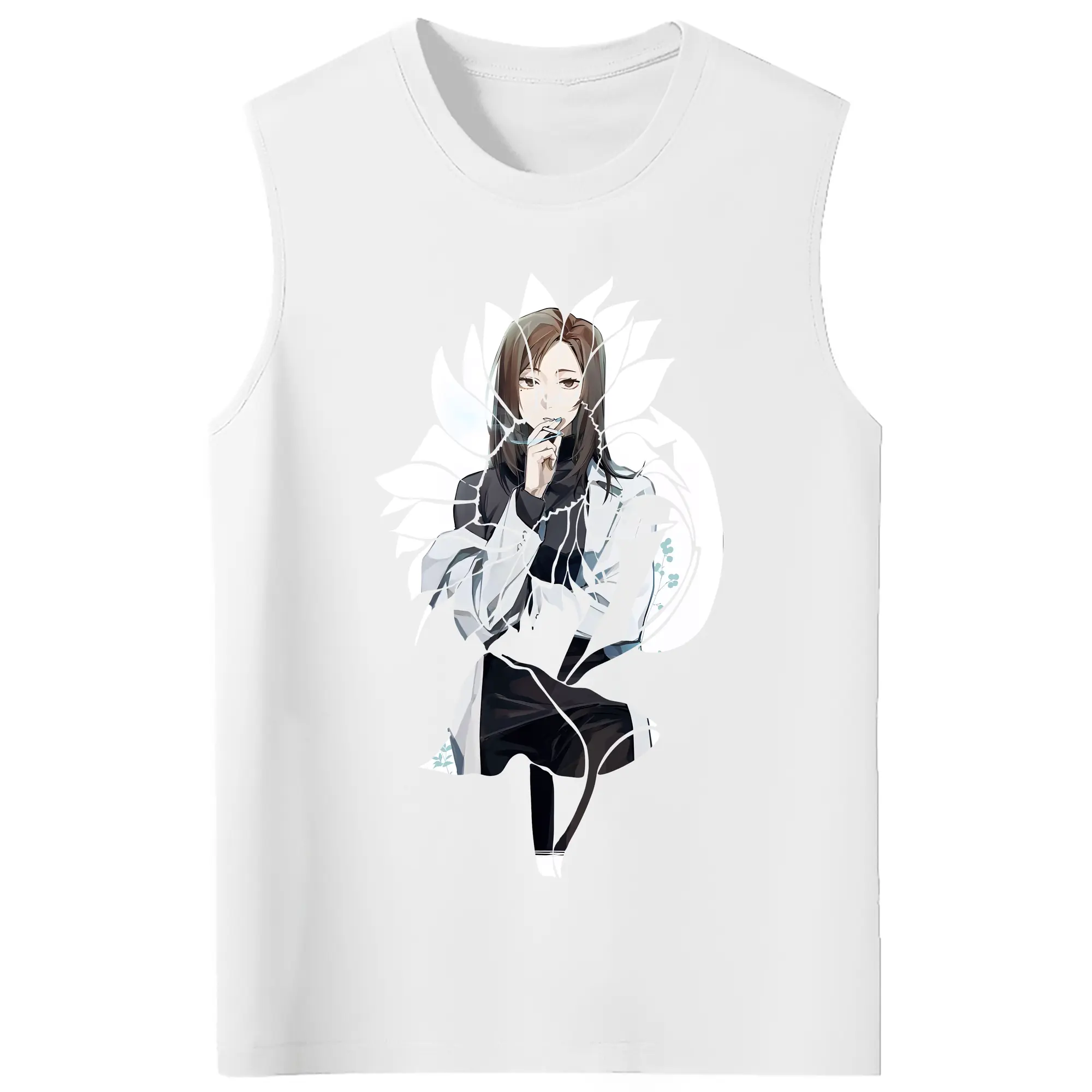 呪術廻戦 グッズ,家入 硝子 - コットン100％ タンクトップ ・ フロントプリント ・ タイトフィット ・ 快適 通気性 ・ スポーツ カジュアル 散歩用