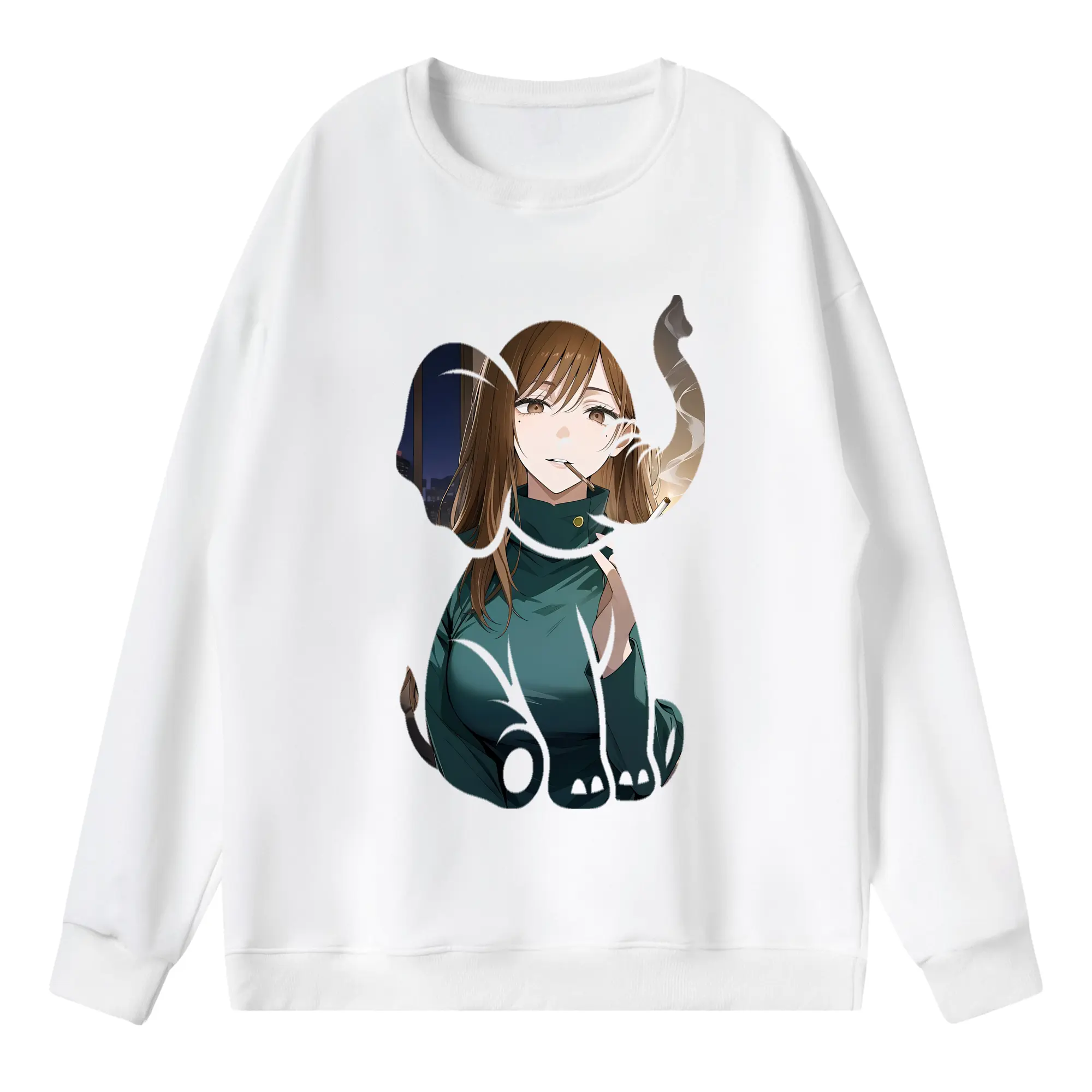 呪術廻戦 グッズ,家入 硝子 - 薄手 クルーネック スウェット 裏毛260g · ポリエステル 春秋向け カジュアル 男女兼用 · トレーナー デイリー スポーツ 散歩に最適