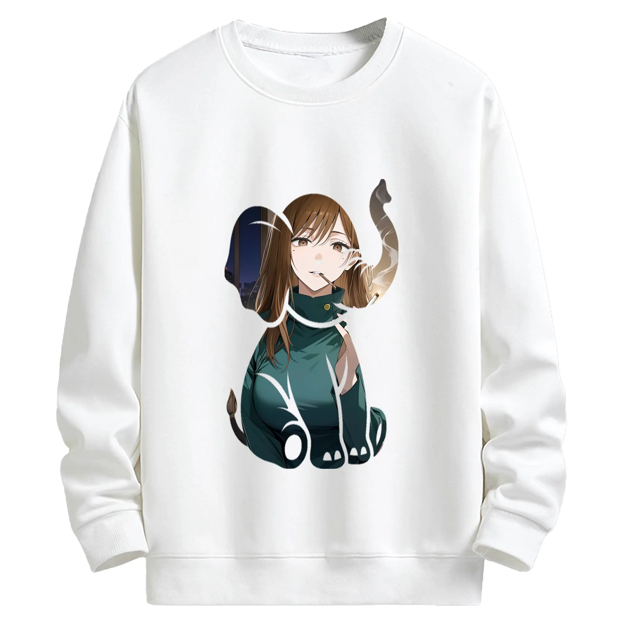 呪術廻戦 グッズ,家入 硝子 - キッズ クルーネックスウェットシャツ ・ フロントプリント ・ 綿80％ ポリエステル20％ ・ 快適 通学 スポーツ 日常使い お散歩用