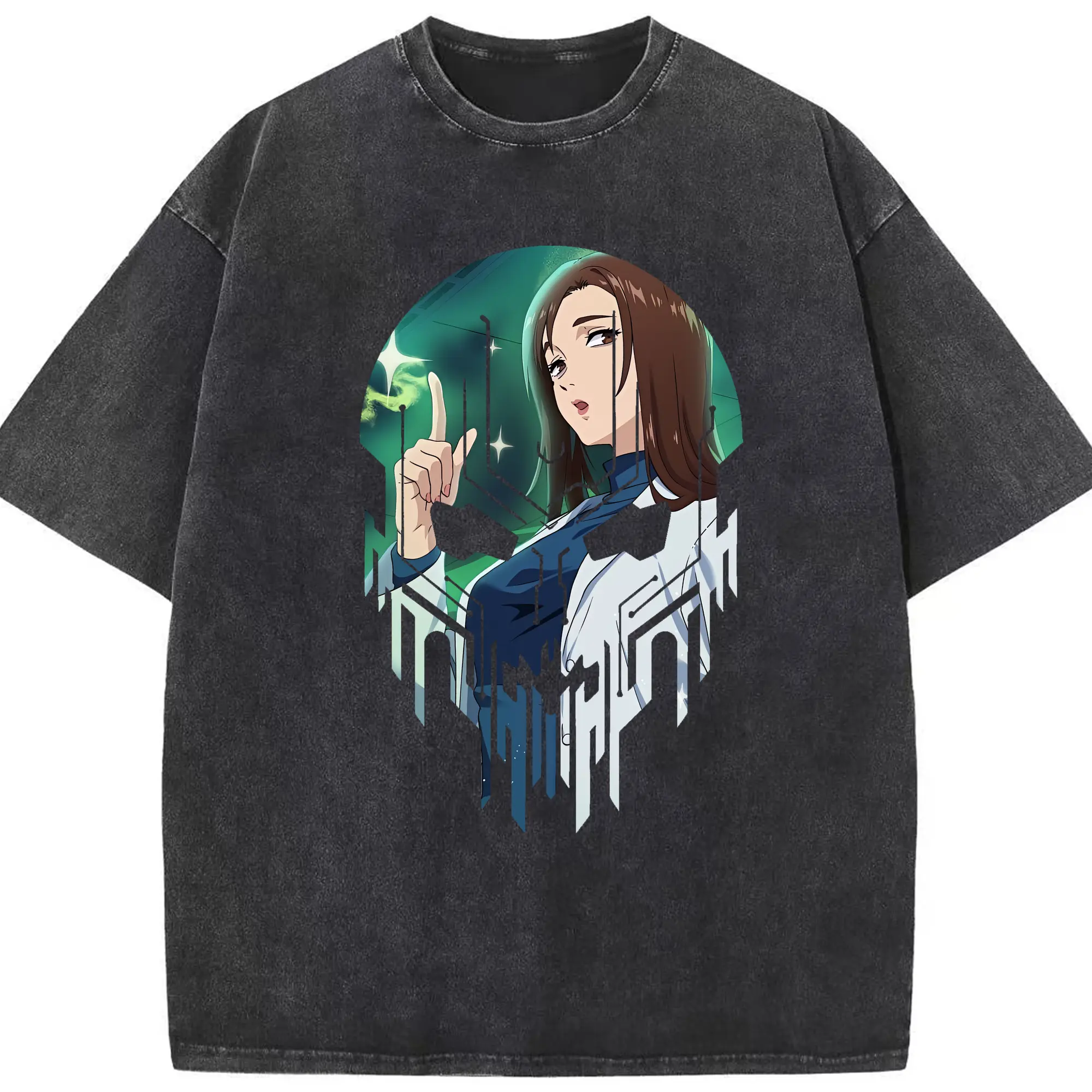 呪術廻戦 グッズ,家入 硝子 - 綿100％ ヴィンテージ風 半袖Tシャツ ・ フロントプリント ・ 柔らか肌触り ・ 通気性 快適 ・ スポーツ カジュアル 外出用