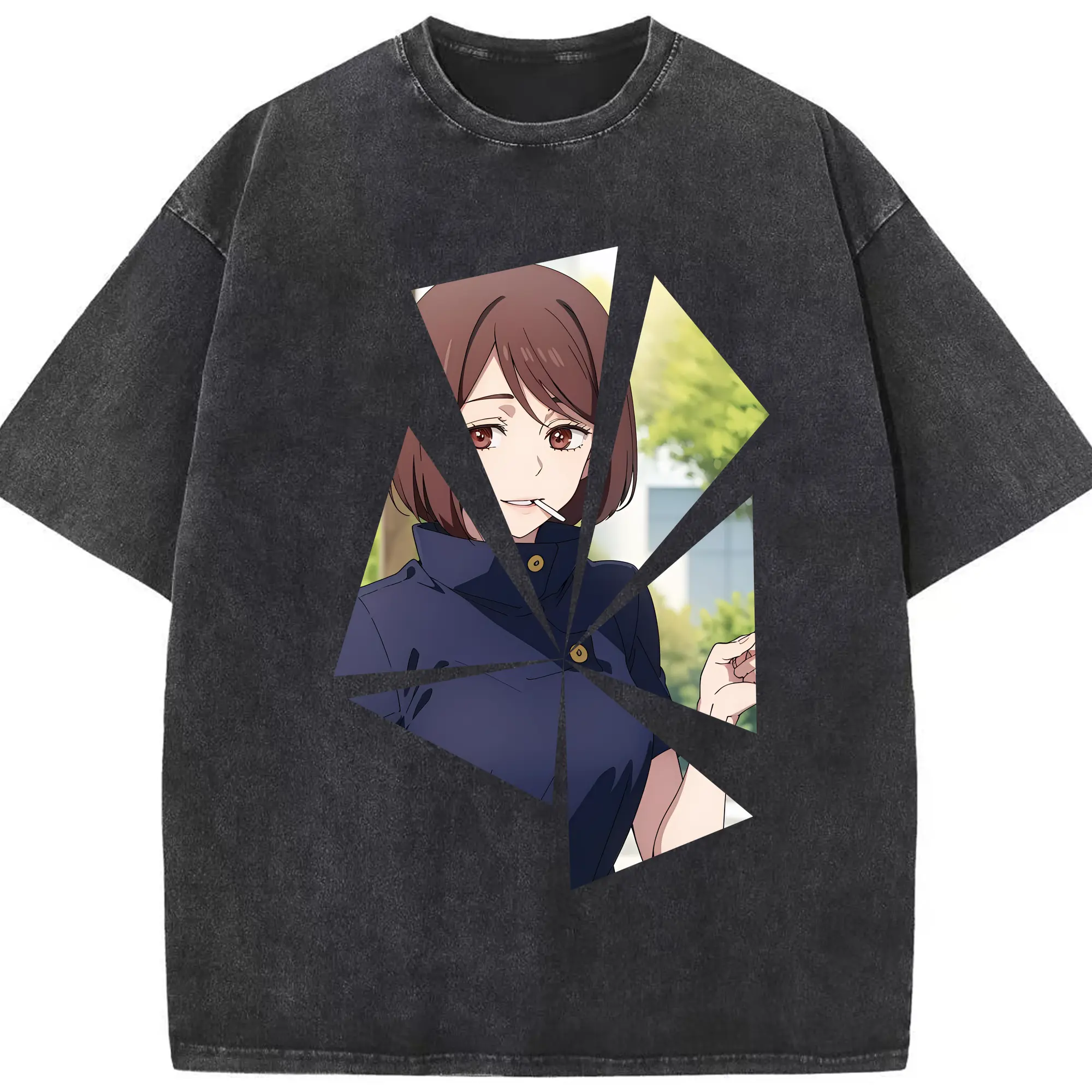 呪術廻戦 グッズ,家入 硝子 - 綿100％ ヴィンテージ風 半袖Tシャツ ・ フロントプリント ・ 柔らか肌触り ・ 通気性 快適 ・ スポーツ カジュアル 外出用