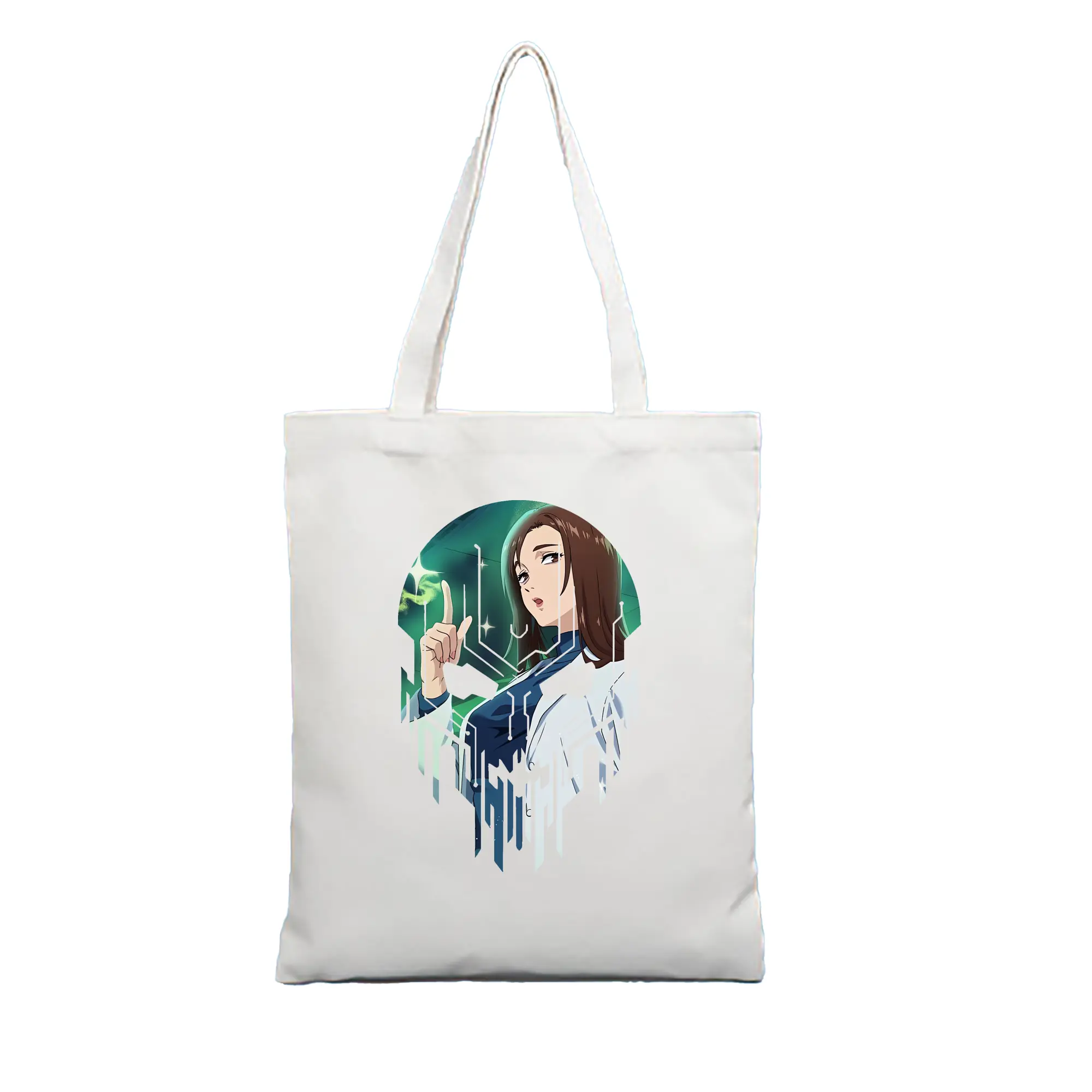 呪術廻戦 グッズ,家入 硝子 - 縦型キャンバス手提げバッグ（トートバッグ） ・ キャンバス素材 ・ ショッピング用 ・ 軽量 丈夫 お手入れ簡単
