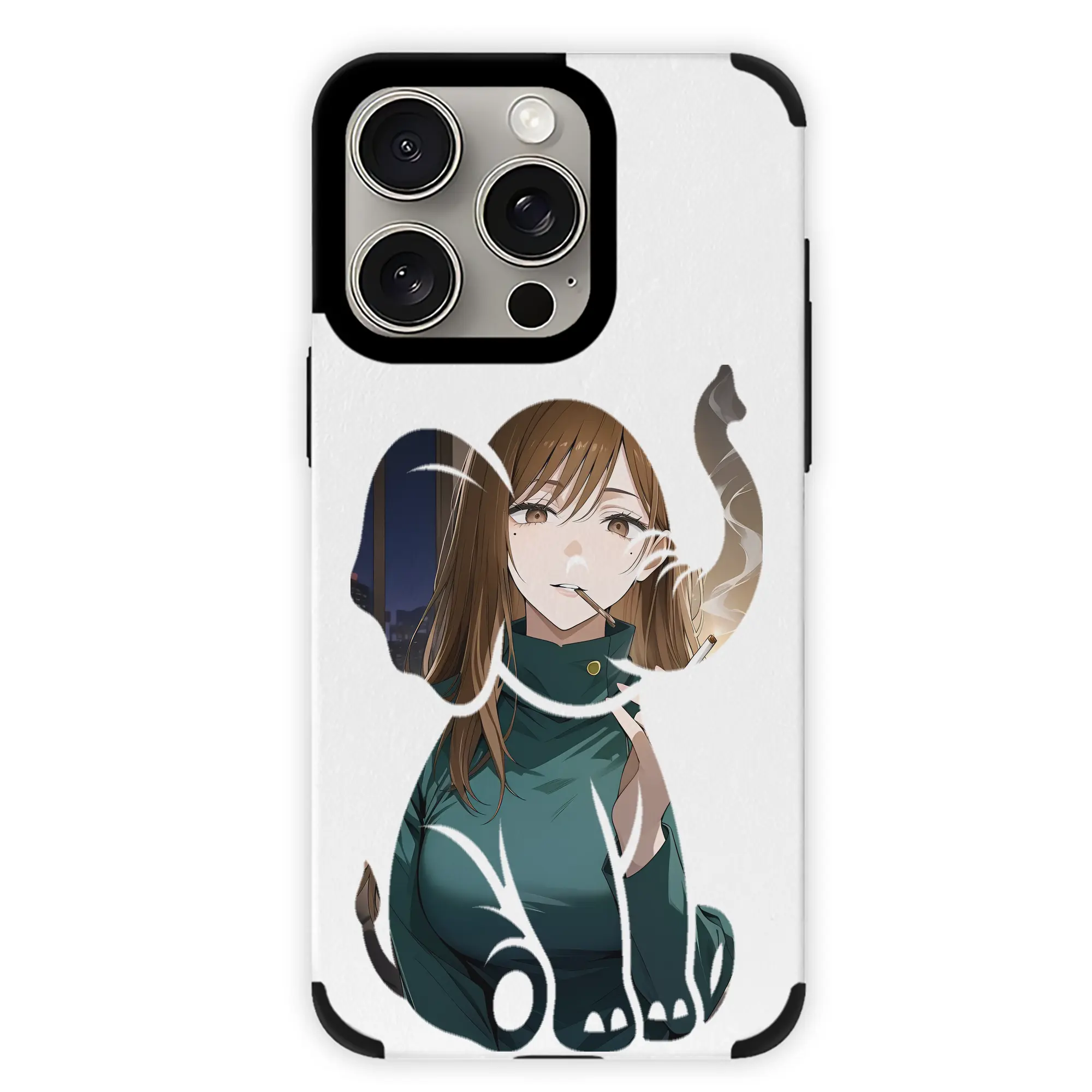 呪術廻戦 グッズ,家入 硝子 - IPhone15ProMax対応 ・ PUレザースマホケース ・ 耐衝撃 ・ 黄変防止 ・ 360度全面保護 ・ 柔らか手触り ・ 3D立体ボタン