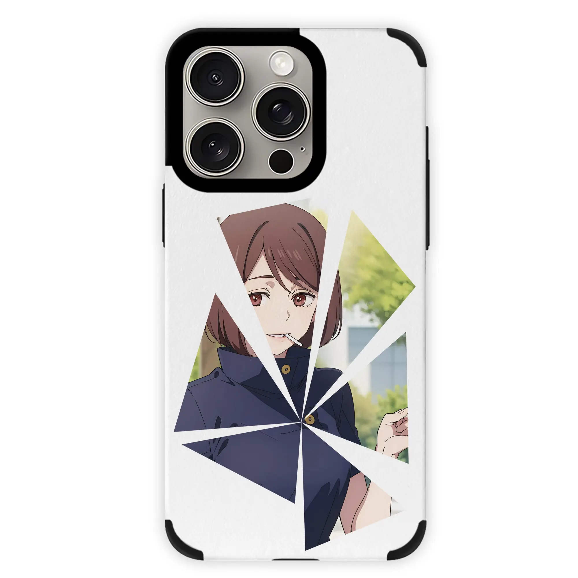 呪術廻戦 グッズ,家入 硝子 - IPhone15ProMax対応 ・ PUレザースマホケース ・ 耐衝撃 ・ 黄変防止 ・ 360度全面保護 ・ 柔らか手触り ・ 3D立体ボタン