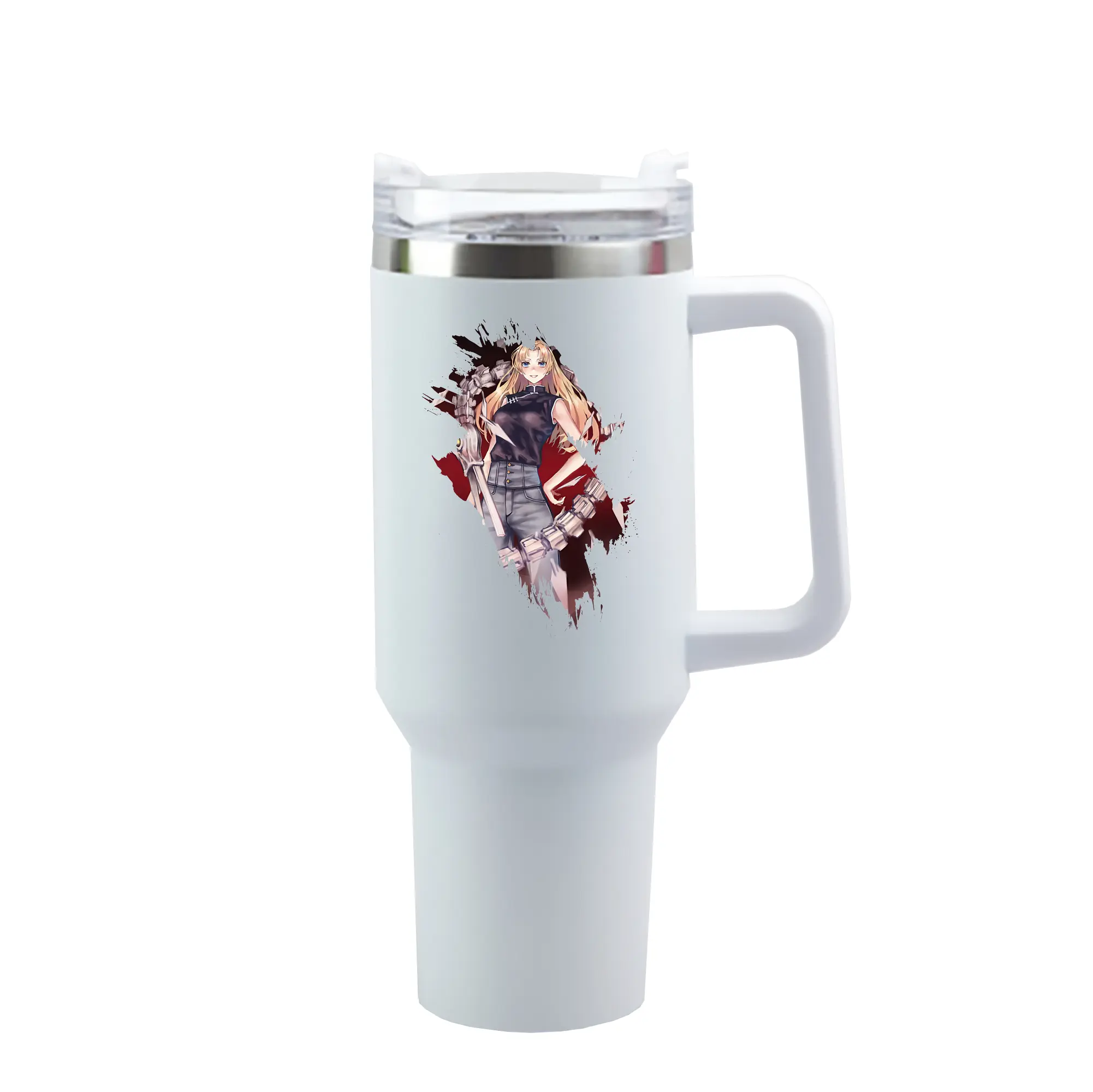 呪術廻戦 グッズ,九十九 由基 - 1200mL 車用タンブラー ・ クリスタルステッカー ・ 304ステンレス 内側 ・ 201ステンレス 外側 ・ 保温 保冷 ・ ハンドル＆ストロー付き ・ 通勤 ドライブ アウトドア用