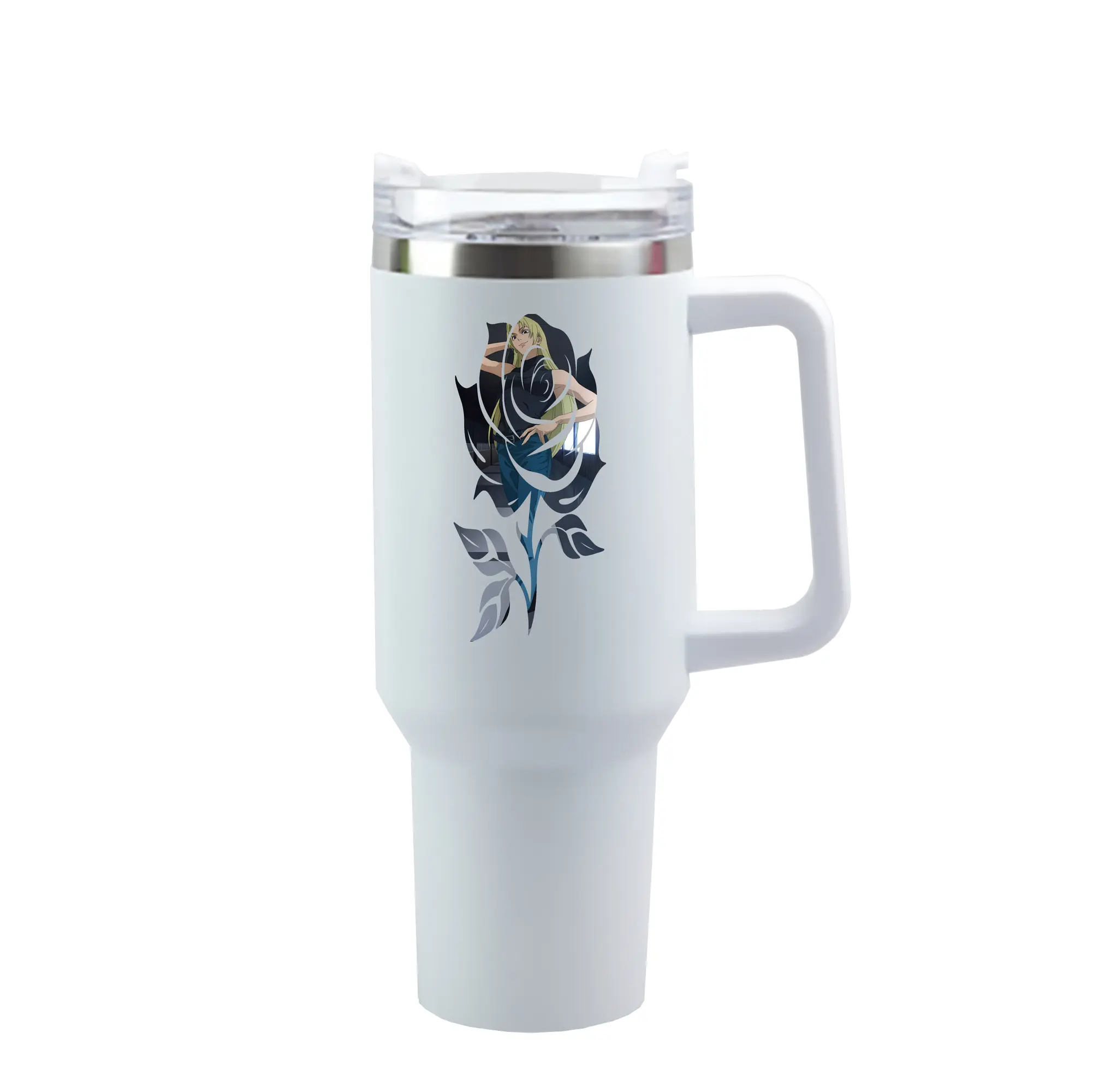 呪術廻戦 グッズ,九十九 由基 - 1200mL 車用タンブラー ・ クリスタルステッカー ・ 304ステンレス 内側 ・ 201ステンレス 外側 ・ 保温 保冷 ・ ハンドル＆ストロー付き ・ 通勤 ドライブ アウトドア用