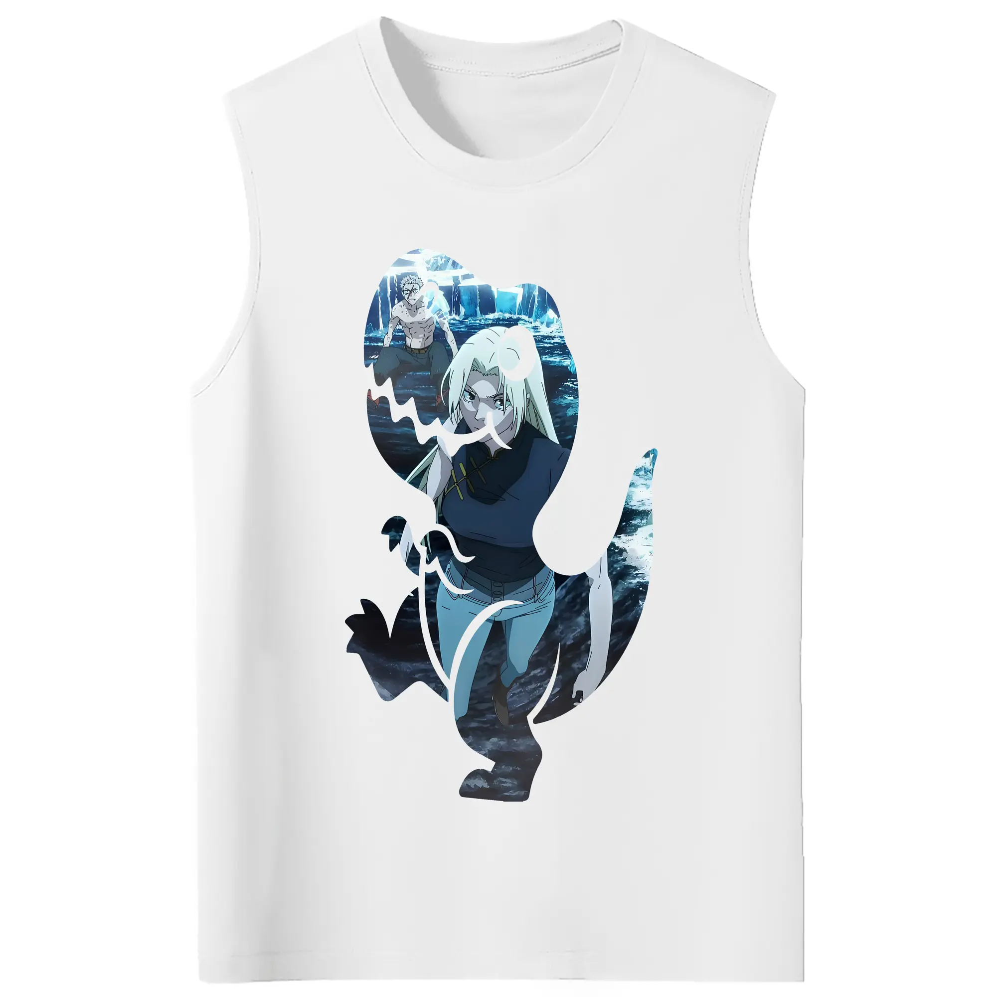 呪術廻戦 グッズ,九十九 由基 - コットン100％ タンクトップ ・ フロントプリント ・ タイトフィット ・ 快適 通気性 ・ スポーツ カジュアル 散歩用