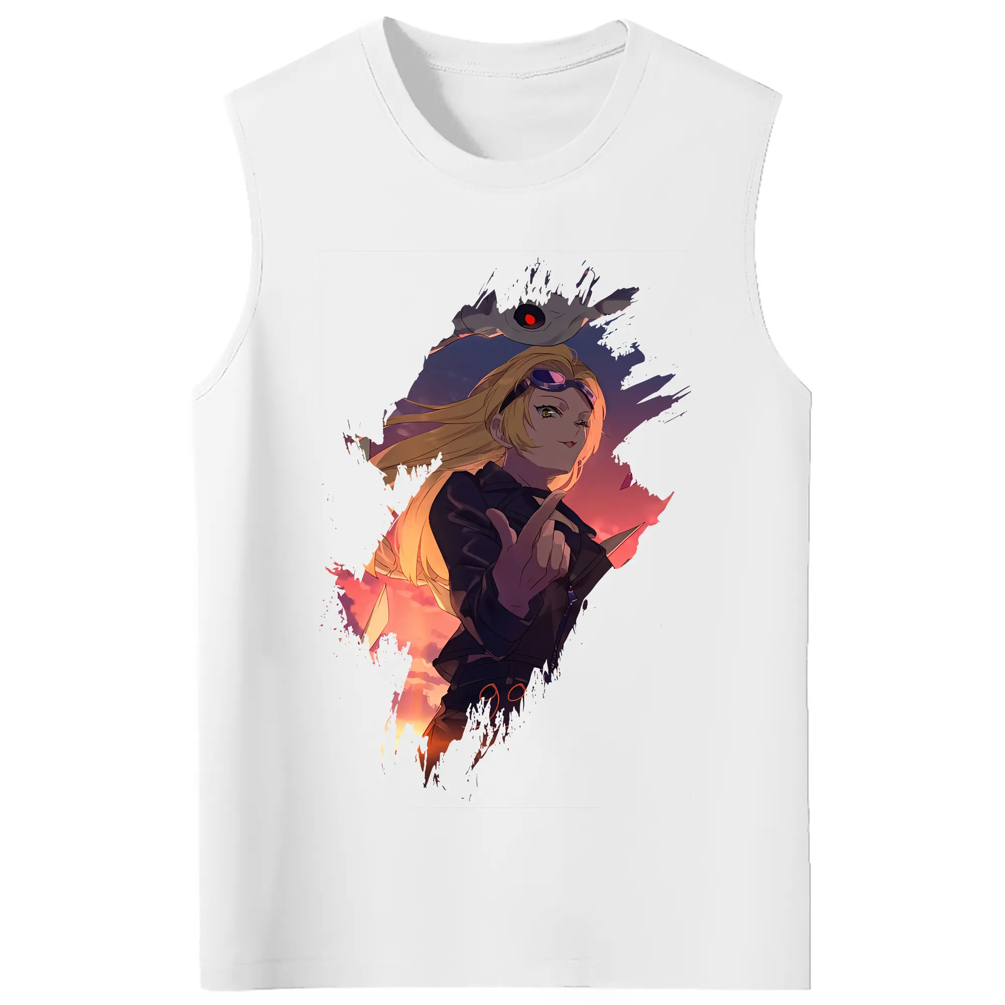 呪術廻戦 グッズ,九十九 由基 - コットン100％ タンクトップ ・ フロントプリント ・ タイトフィット ・ 快適 通気性 ・ スポーツ カジュアル 散歩用