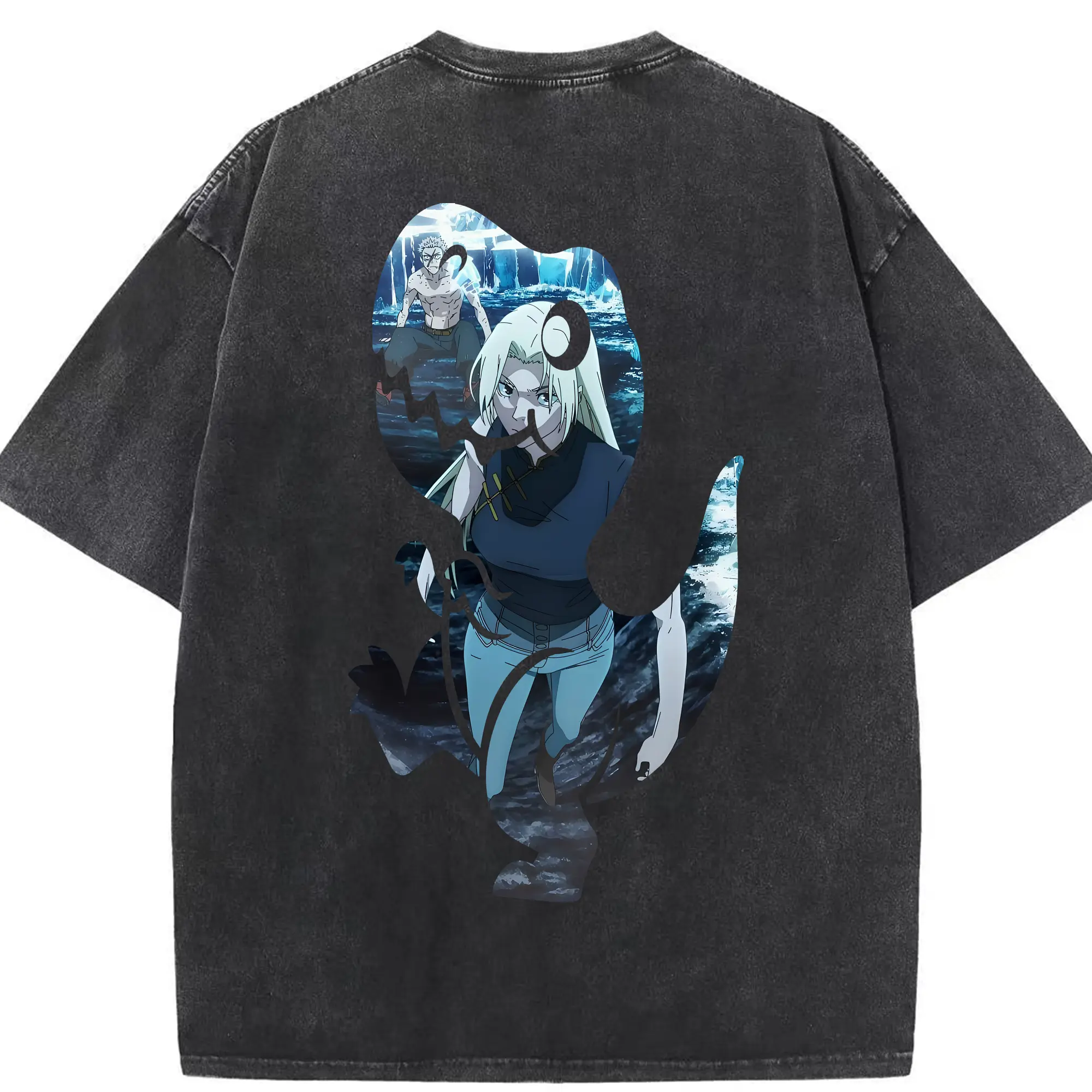 呪術廻戦 グッズ,九十九 由基 - 綿100％ ヴィンテージ風 半袖Tシャツ ・ 背面プリント ・ 柔らか肌触り ・ 通気性 快適 ・ スポーツ カジュアル 外出用