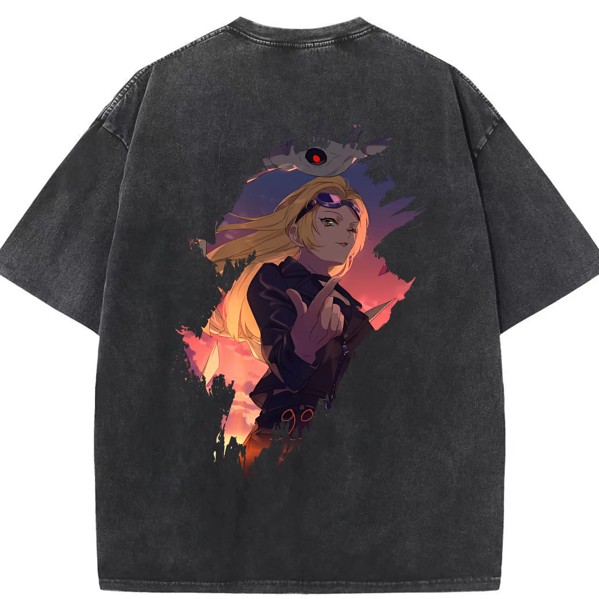 呪術廻戦 グッズ,九十九 由基 - 綿100％ ヴィンテージ風 半袖Tシャツ ・ 背面プリント ・ 柔らか肌触り ・ 通気性 快適 ・ スポーツ カジュアル 外出用