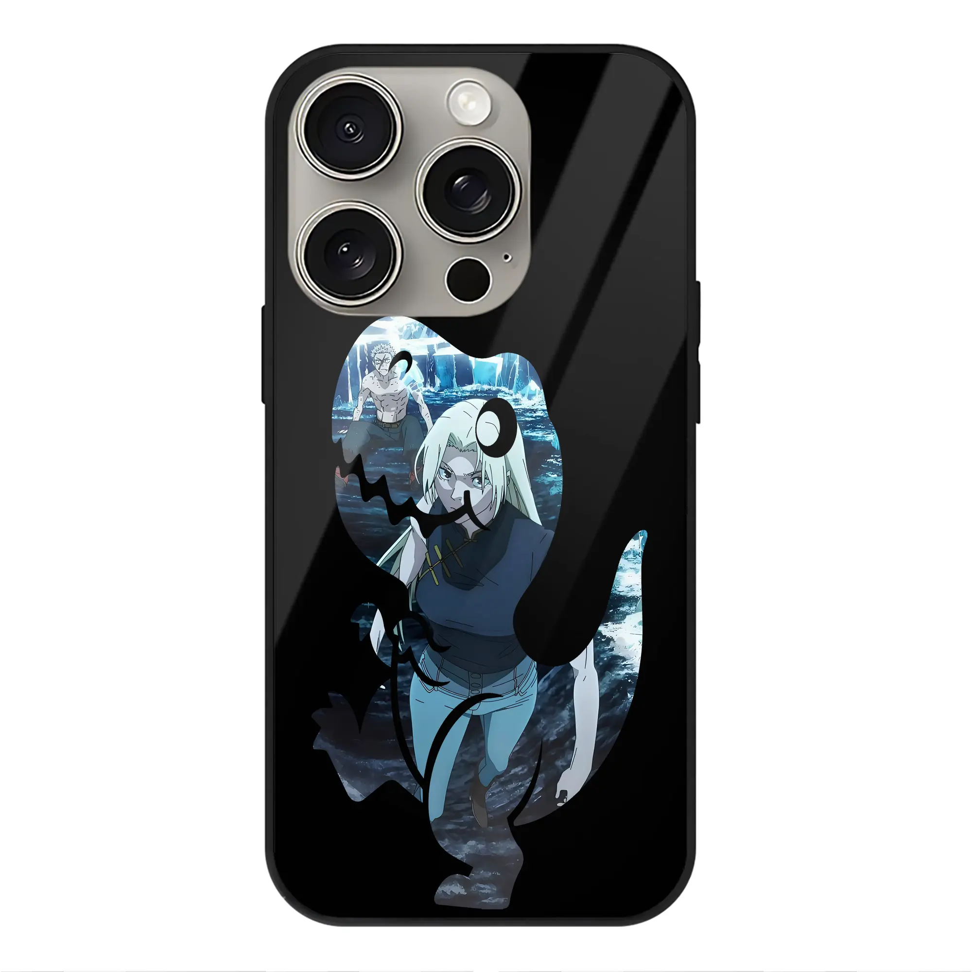 呪術廻戦 グッズ,九十九 由基 - IPhone15Pro対応 ・ スマホケース ・ 背面ガラス ・ TPU+強化ガラス ・ 耐衝撃 ・ 黄変防止 ・ ワイヤレス充電対応 ・ 3D立体ボタン