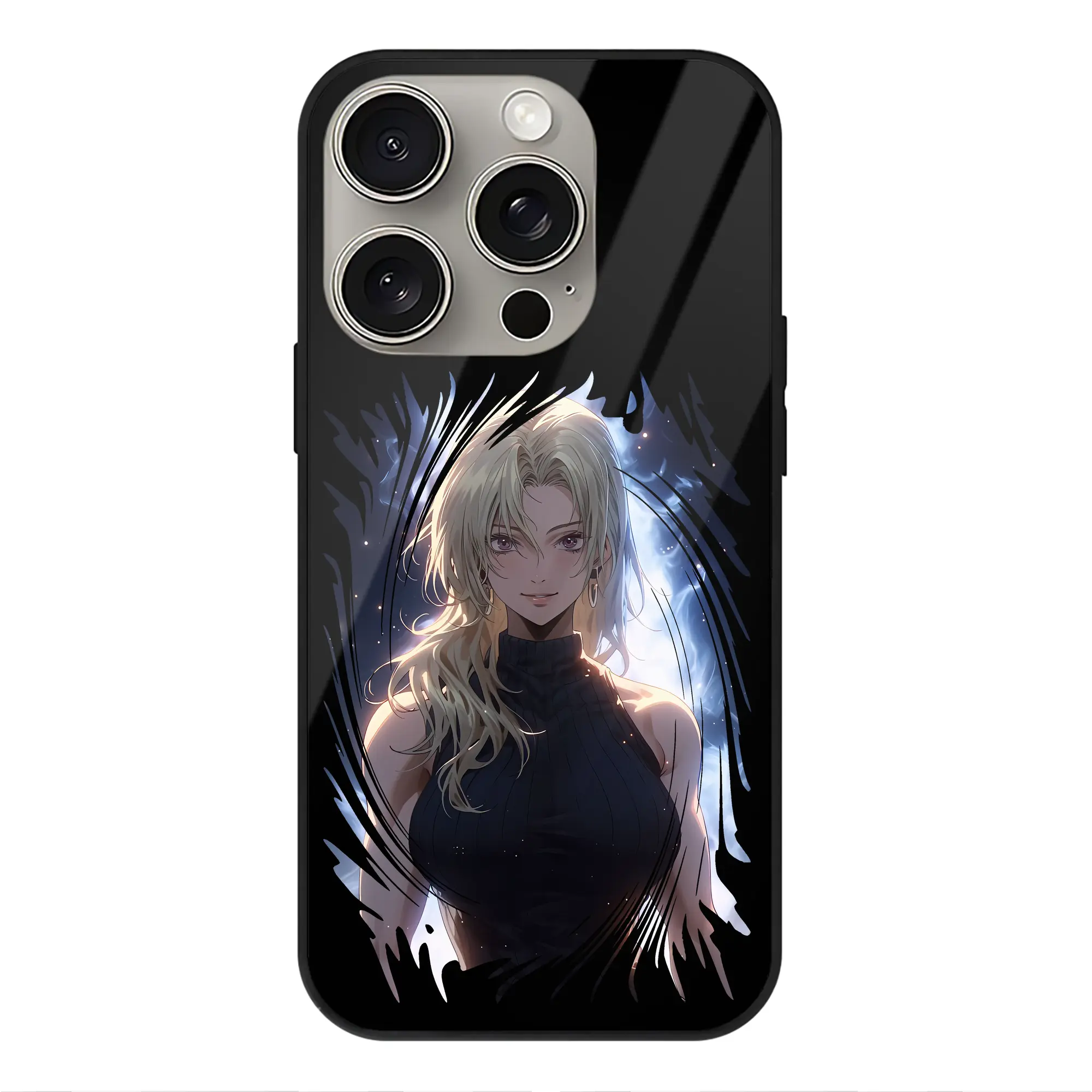 呪術廻戦 グッズ,九十九 由基 - IPhone15Pro対応 ・ スマホケース ・ 背面ガラス ・ TPU+強化ガラス ・ 耐衝撃 ・ 黄変防止 ・ ワイヤレス充電対応 ・ 3D立体ボタン