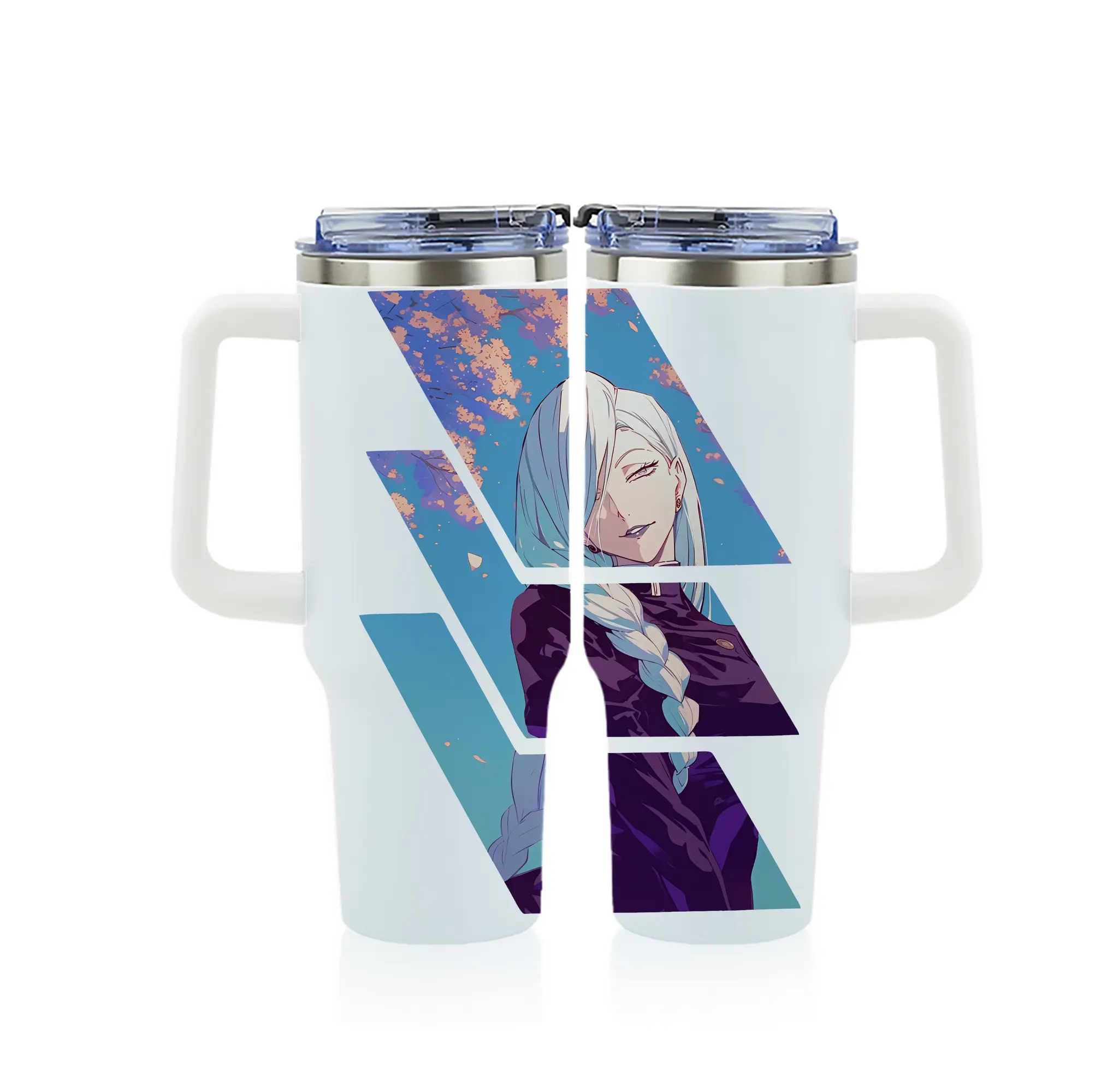 呪術廻戦 グッズ,冥冥 - 1200mL フルプリント車用タンブラー ・ 304ステンレス 内側 ・ 201ステンレス 外側 ・ 保温 保冷 ・ 通勤 ドライブ アウトドア用