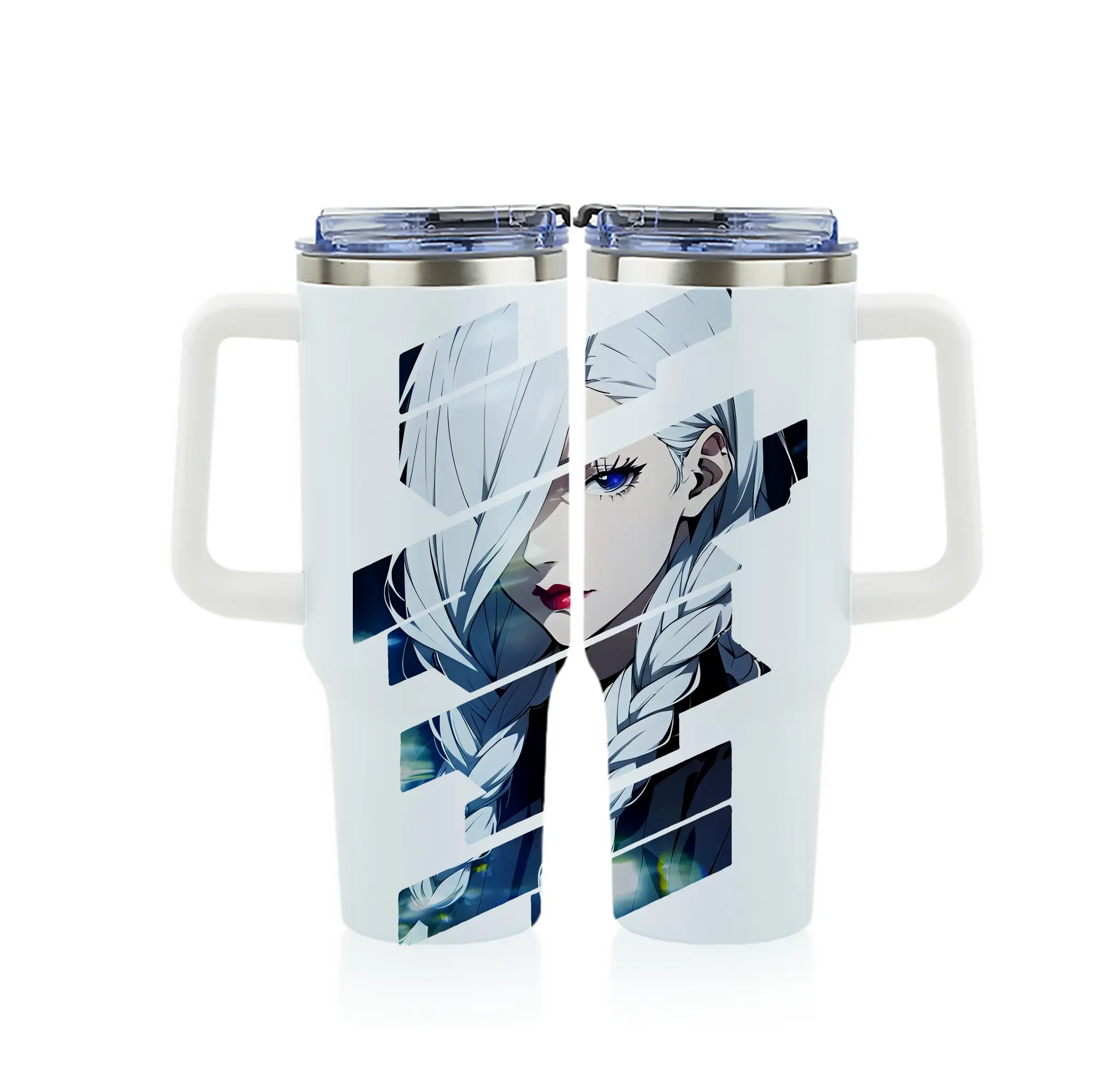 呪術廻戦 グッズ,冥冥 - 1200mL フルプリント車用タンブラー ・ 304ステンレス 内側 ・ 201ステンレス 外側 ・ 保温 保冷 ・ 通勤 ドライブ アウトドア用