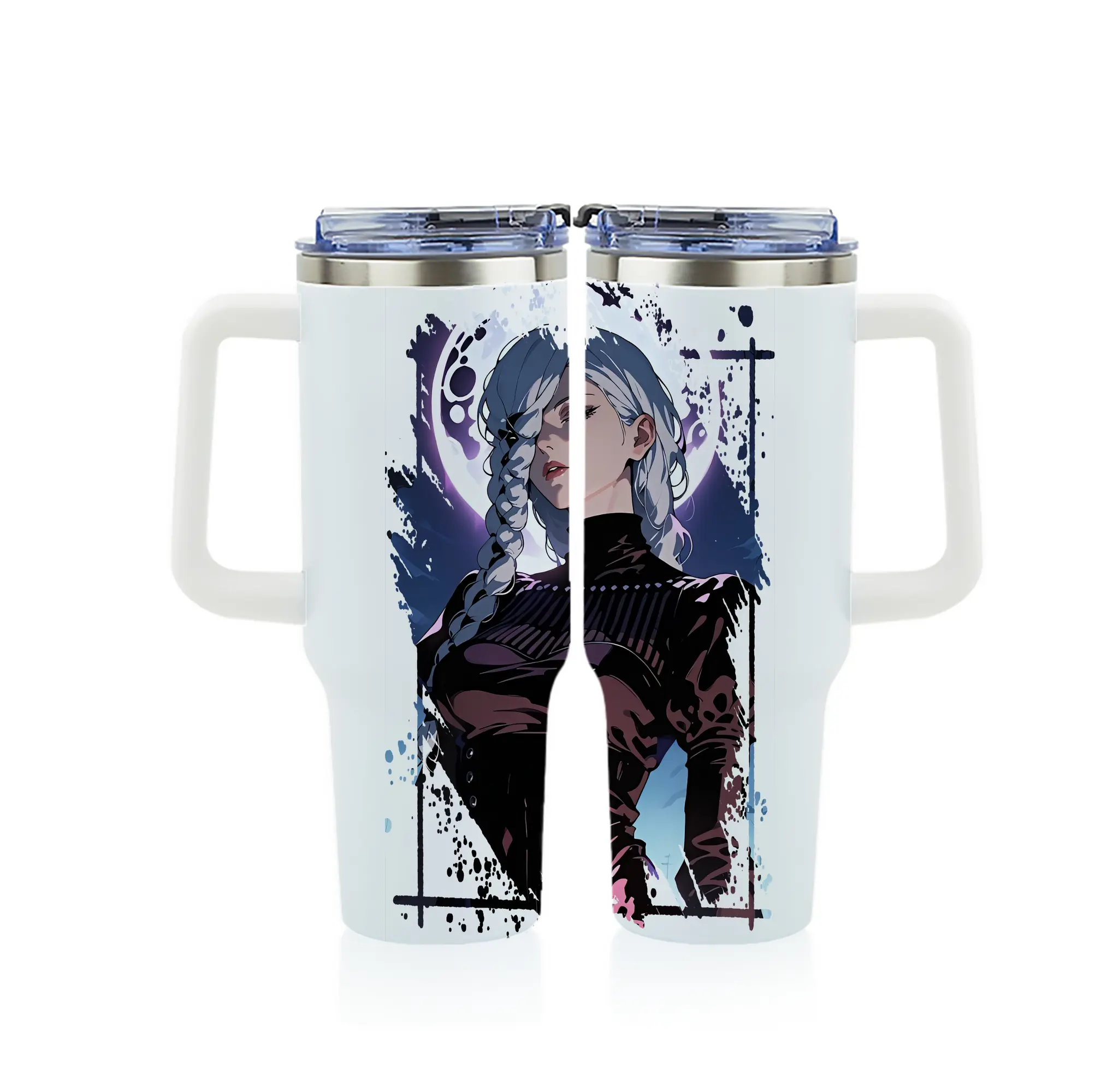 呪術廻戦 グッズ,冥冥 - 1200mL フルプリント車用タンブラー ・ 304ステンレス 内側 ・ 201ステンレス 外側 ・ 保温 保冷 ・ 通勤 ドライブ アウトドア用