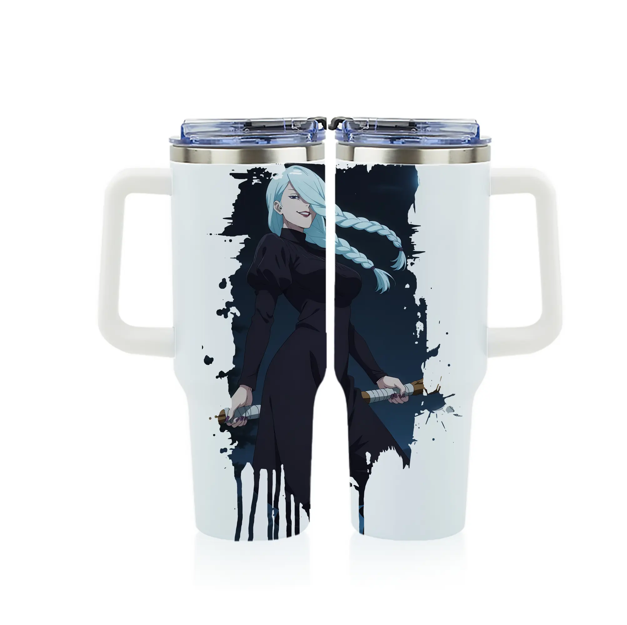 呪術廻戦 グッズ,冥冥 - 1200mL フルプリント車用タンブラー ・ 304ステンレス 内側 ・ 201ステンレス 外側 ・ 保温 保冷 ・ 通勤 ドライブ アウトドア用