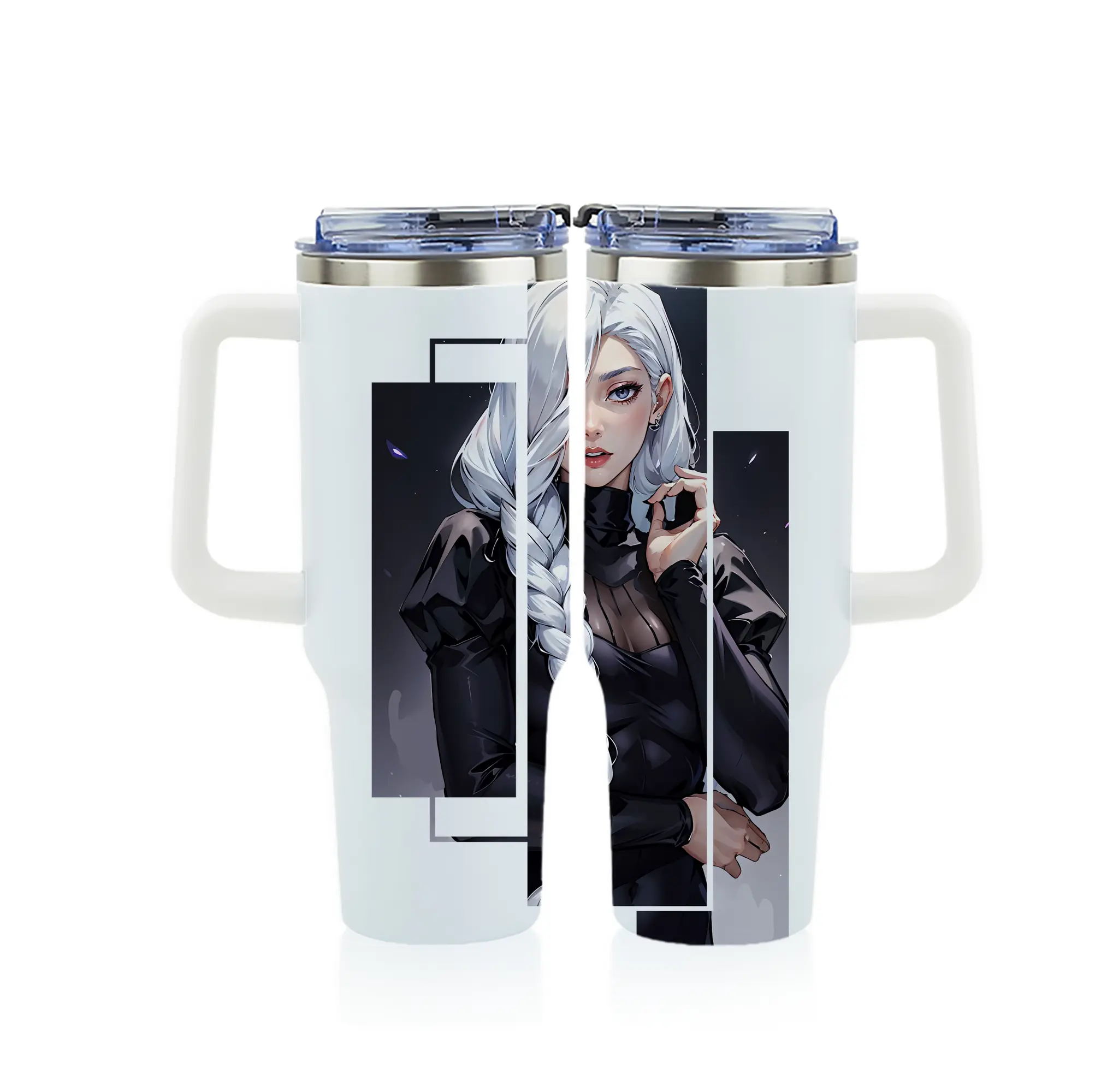 呪術廻戦 グッズ,冥冥 - 1200mL フルプリント車用タンブラー ・ 304ステンレス 内側 ・ 201ステンレス 外側 ・ 保温 保冷 ・ 通勤 ドライブ アウトドア用