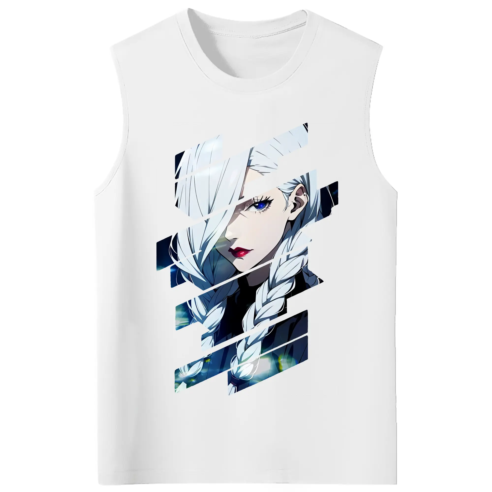 呪術廻戦 グッズ,冥冥 - コットン100％ タンクトップ ・ フロントプリント ・ タイトフィット ・ 快適 通気性 ・ スポーツ カジュアル 散歩用