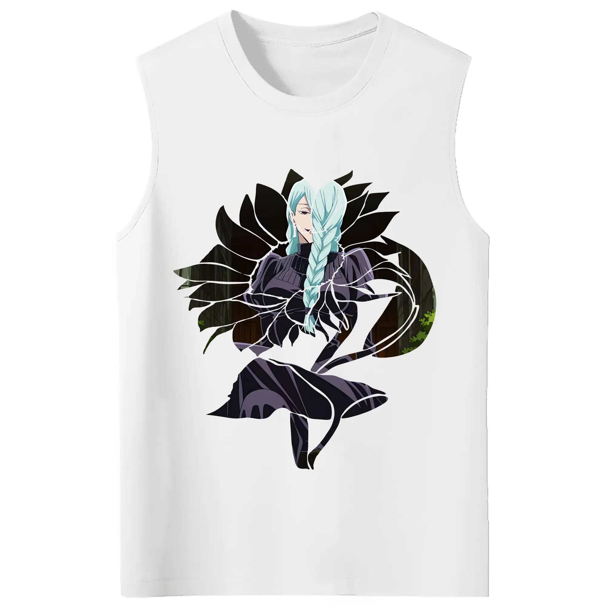 呪術廻戦 グッズ,冥冥 - コットン100％ タンクトップ ・ フロントプリント ・ タイトフィット ・ 快適 通気性 ・ スポーツ カジュアル 散歩用