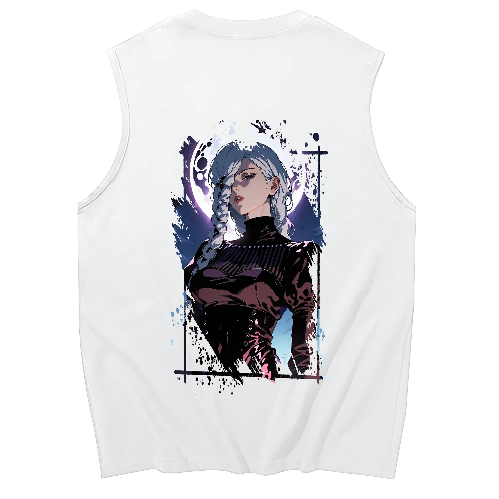 呪術廻戦 グッズ,冥冥 - コットン100％ タンクトップ ・ 背面プリント ・ タイトシルエット ・ 快適 通気性 ・ スポーツ カジュアル 散歩用