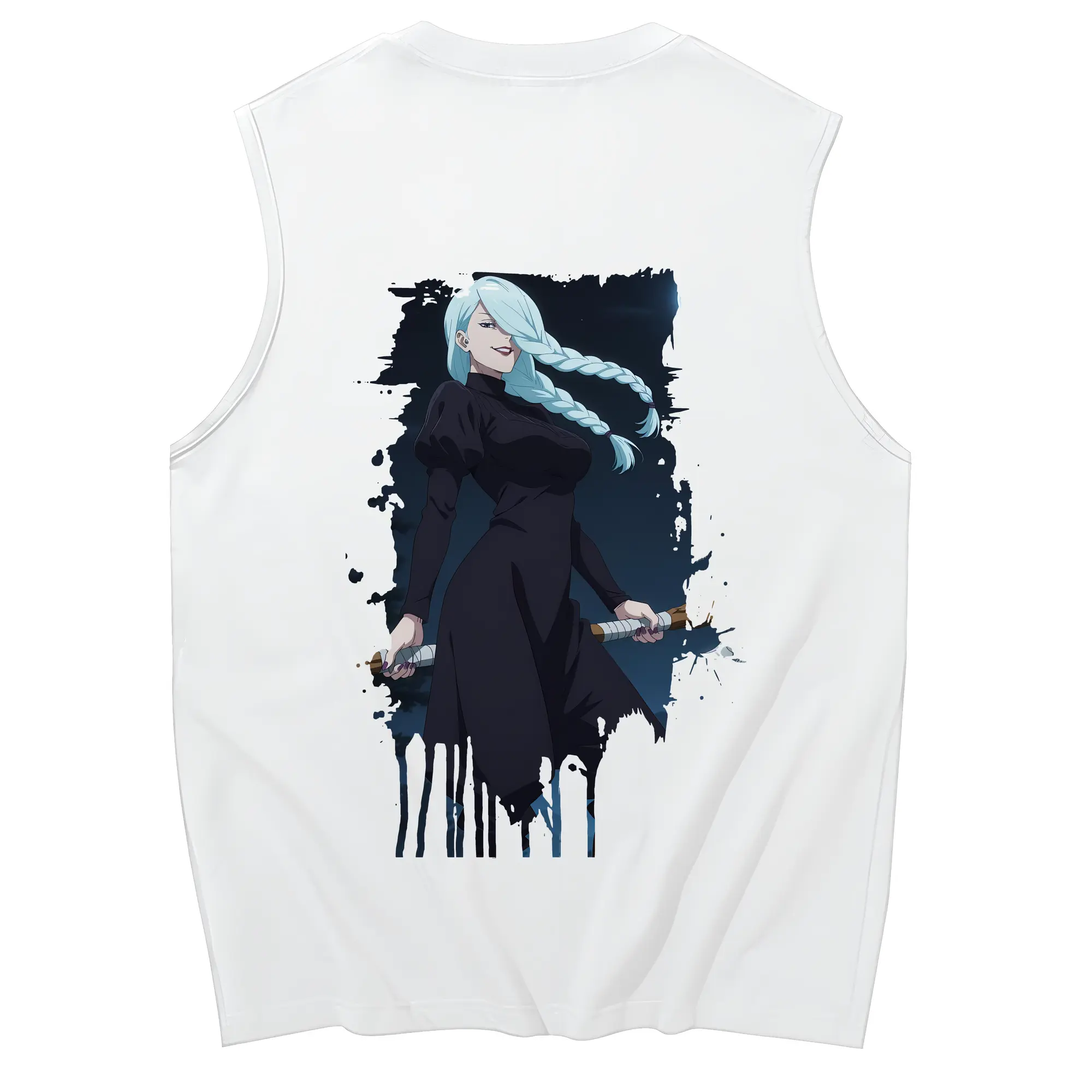 呪術廻戦 グッズ,冥冥 - コットン100％ タンクトップ ・ 背面プリント ・ タイトシルエット ・ 快適 通気性 ・ スポーツ カジュアル 散歩用