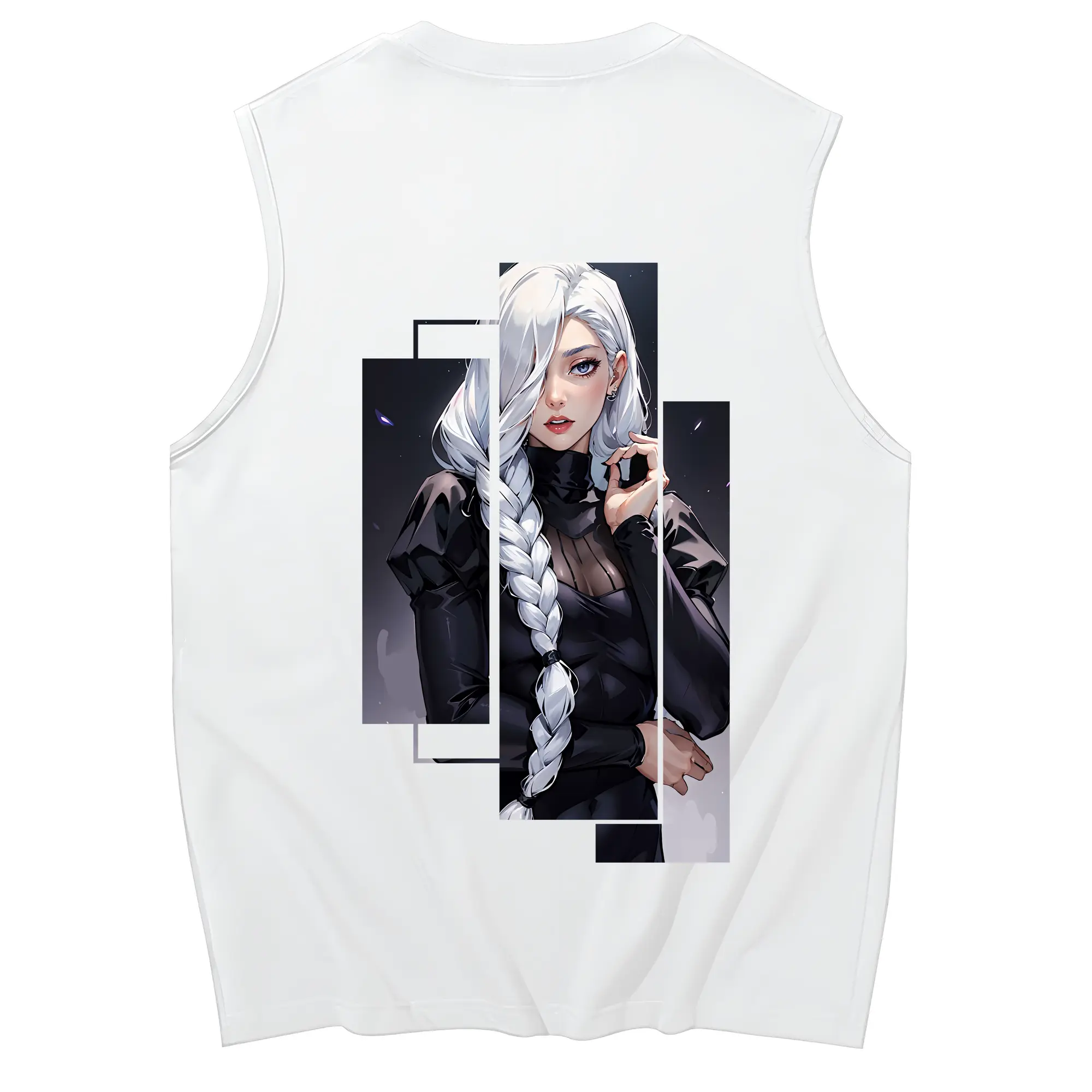 呪術廻戦 グッズ,冥冥 - コットン100％ タンクトップ ・ 背面プリント ・ タイトシルエット ・ 快適 通気性 ・ スポーツ カジュアル 散歩用
