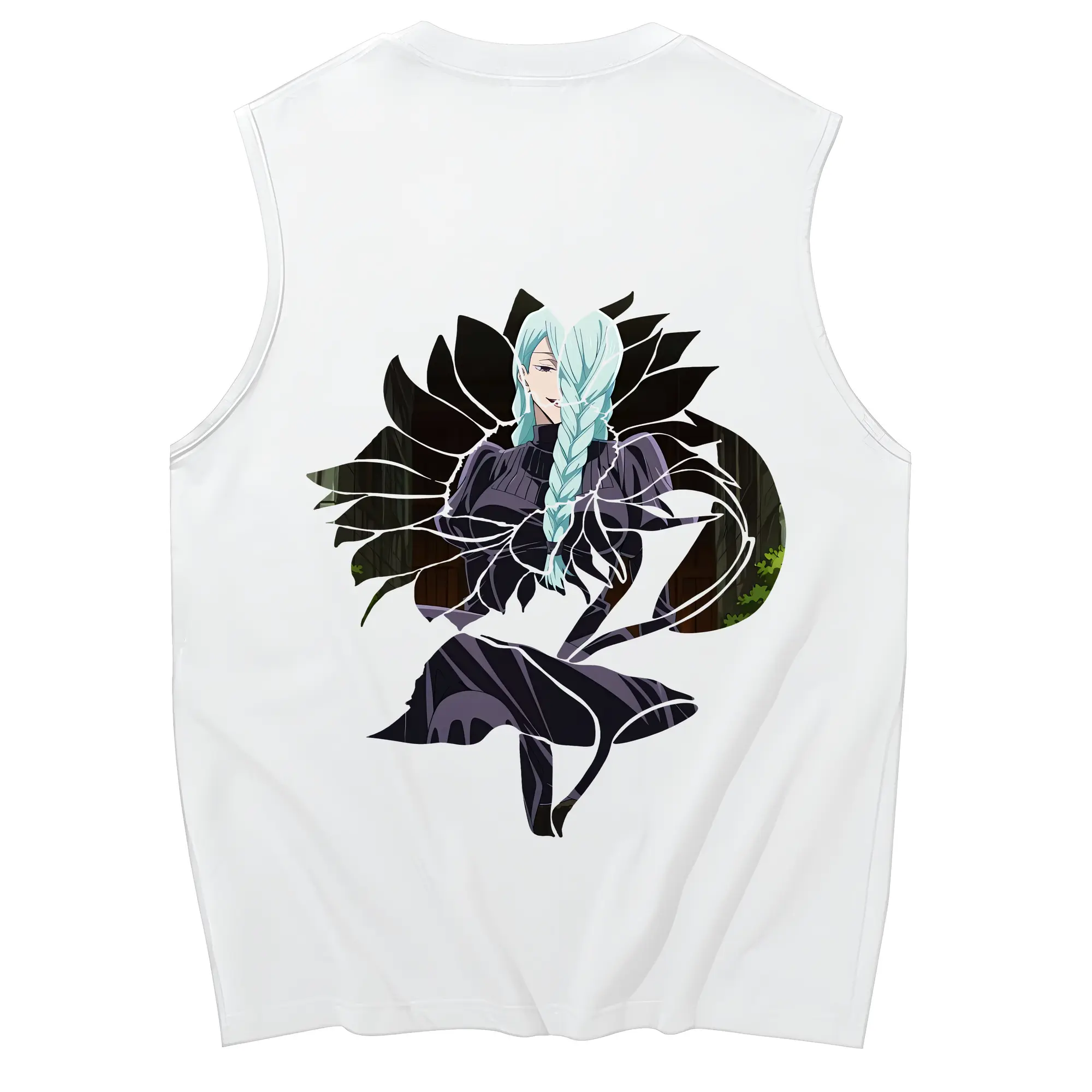 呪術廻戦 グッズ,冥冥 - コットン100％ タンクトップ ・ 背面プリント ・ タイトシルエット ・ 快適 通気性 ・ スポーツ カジュアル 散歩用