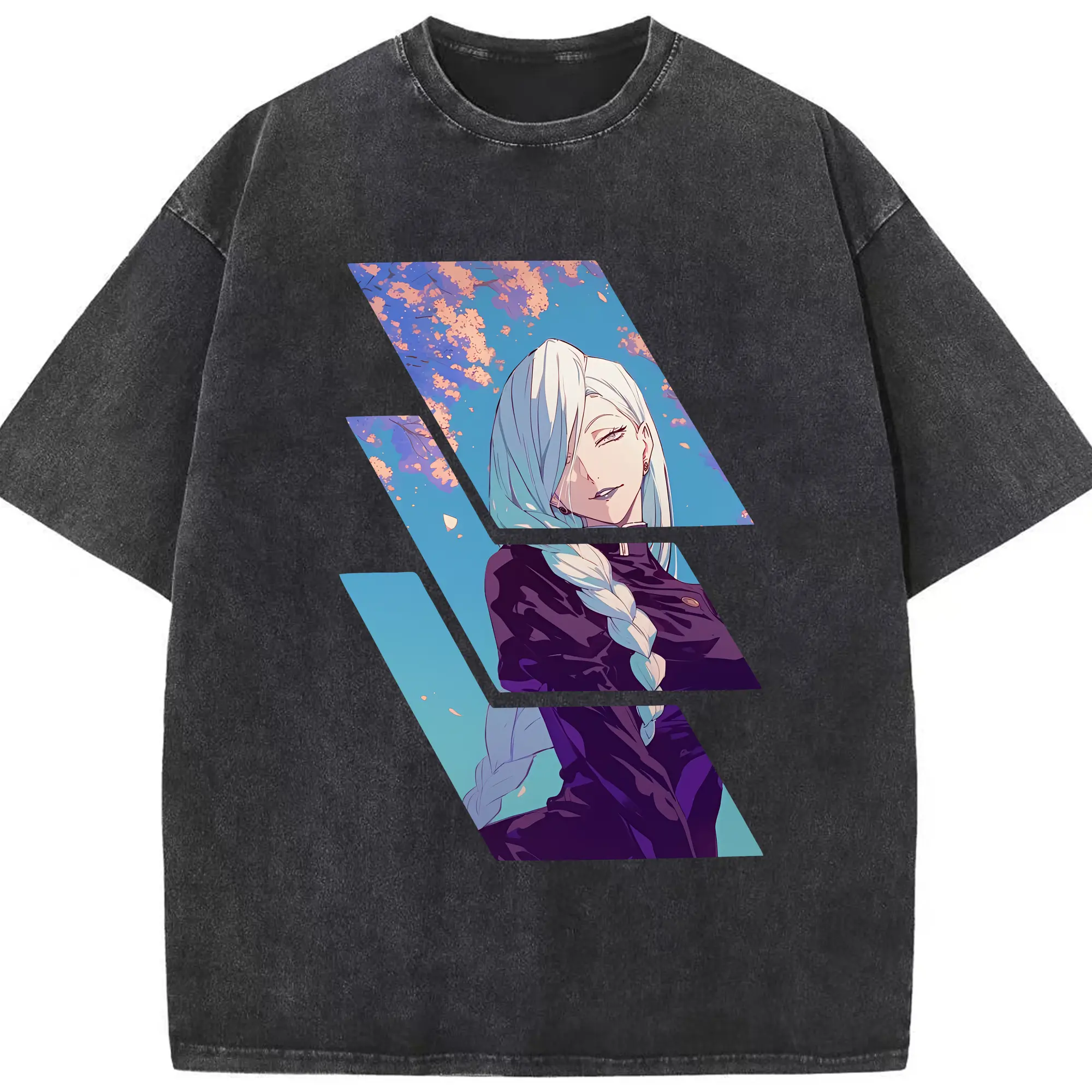 呪術廻戦 グッズ,冥冥 - 綿100％ ヴィンテージ風 半袖Tシャツ ・ フロントプリント ・ 柔らか肌触り ・ 通気性 快適 ・ スポーツ カジュアル 外出用