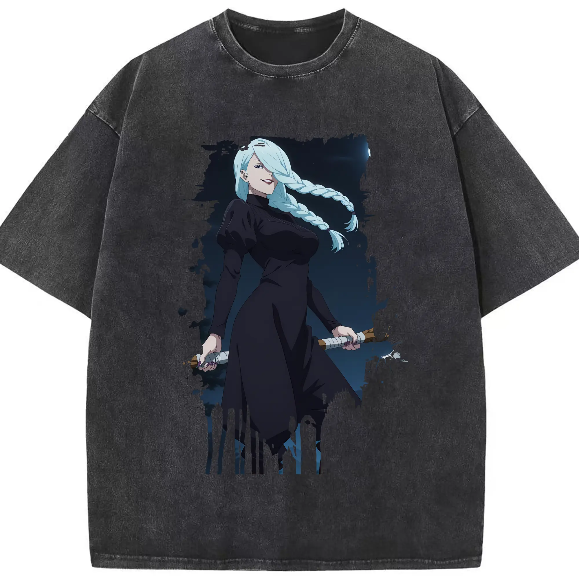 呪術廻戦 グッズ,冥冥 - 綿100％ ヴィンテージ風 半袖Tシャツ ・ フロントプリント ・ 柔らか肌触り ・ 通気性 快適 ・ スポーツ カジュアル 外出用