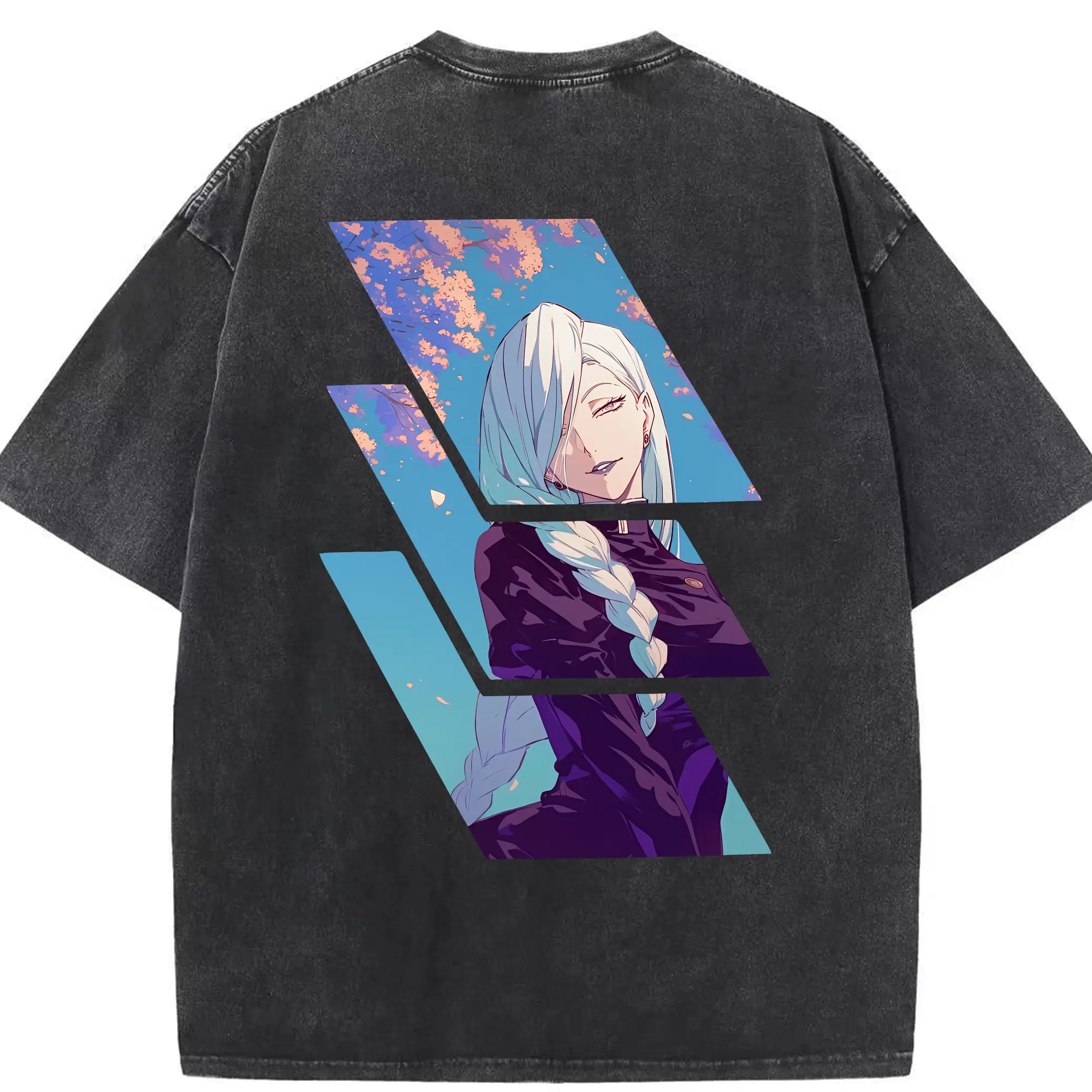 呪術廻戦 グッズ,冥冥 - 綿100％ ヴィンテージ風 半袖Tシャツ ・ 背面プリント ・ 柔らか肌触り ・ 通気性 快適 ・ スポーツ カジュアル 外出用