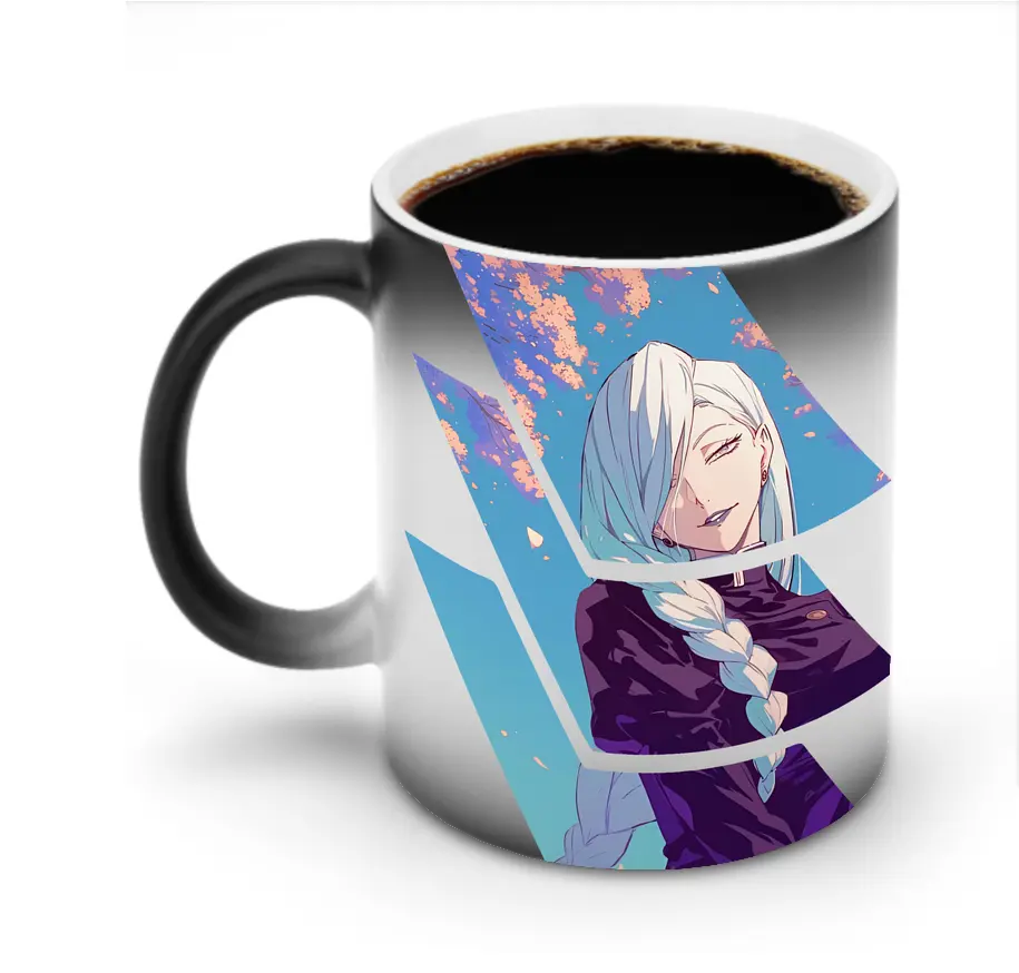 呪術廻戦 グッズ,冥冥 - 変色マグカップ ・ セラミック ・ 熱転写プリント ・ 耐久性 高品質 ・ ギフト・自宅用 コーヒー お茶
