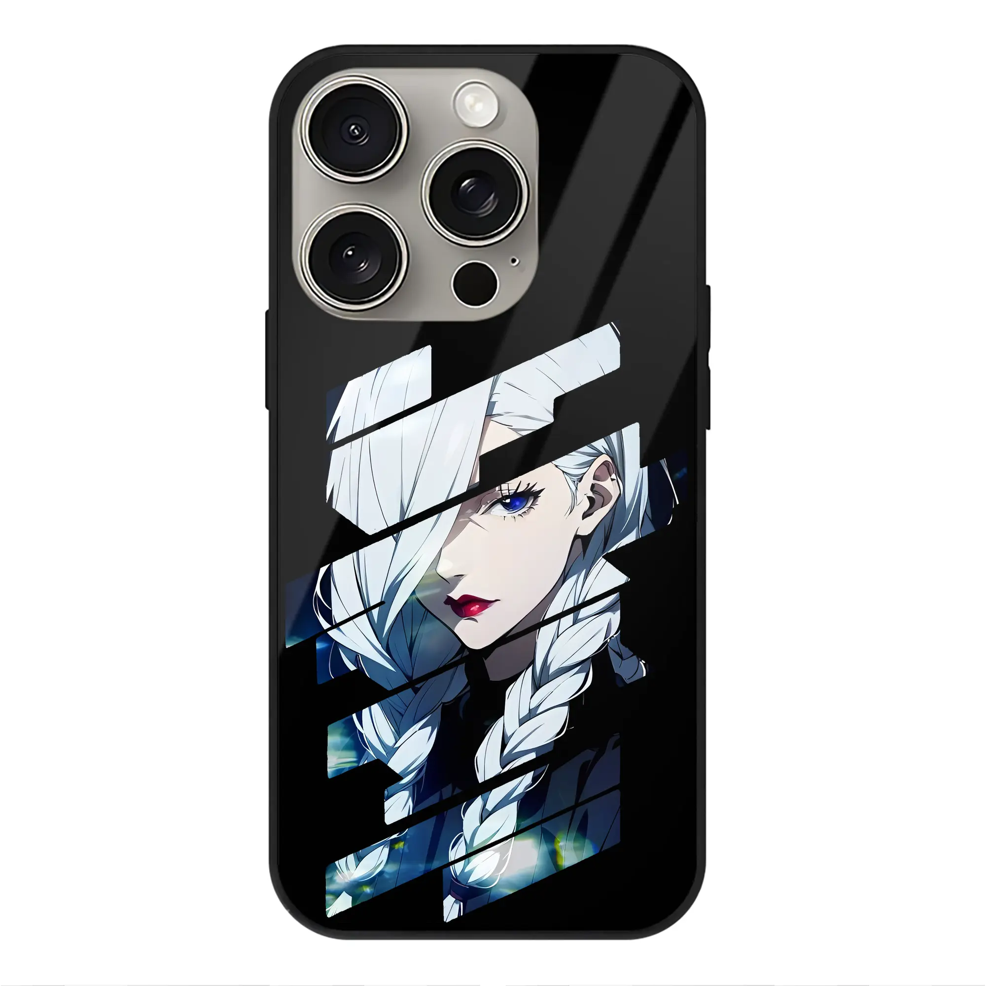 呪術廻戦 グッズ,冥冥 - IPhone15Pro対応 ・ スマホケース ・ 背面ガラス ・ TPU+強化ガラス ・ 耐衝撃 ・ 黄変防止 ・ ワイヤレス充電対応 ・ 3D立体ボタン