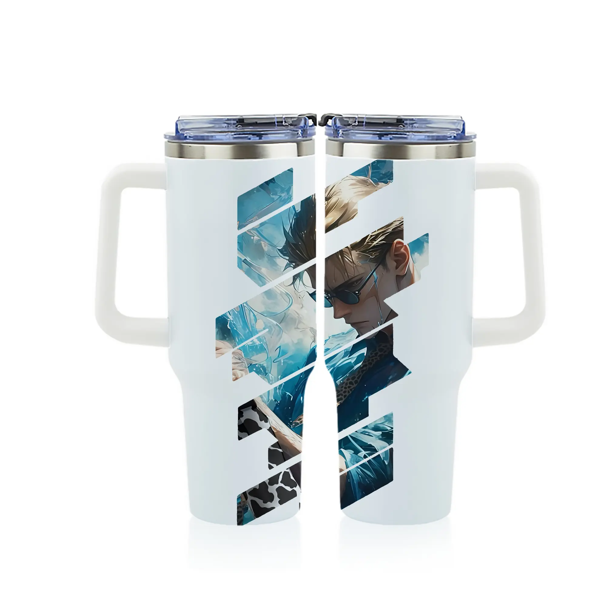 呪術廻戦 グッズ,七海 建人 - 1200mL フルプリント車用タンブラー ・ 304ステンレス 内側 ・ 201ステンレス 外側 ・ 保温 保冷 ・ 通勤 ドライブ アウトドア用