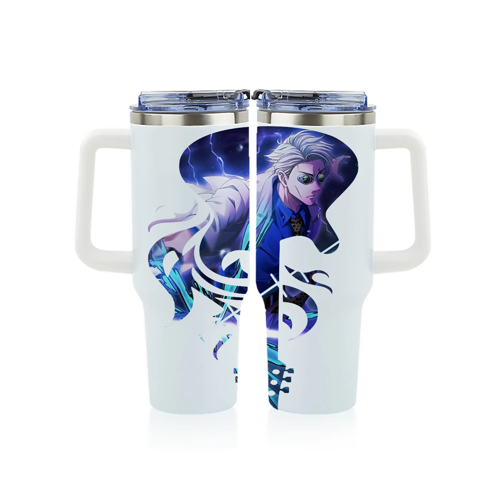 呪術廻戦 グッズ,七海 建人 - 1200mL フルプリント車用タンブラー ・ 304ステンレス 内側 ・ 201ステンレス 外側 ・ 保温 保冷 ・ 通勤 ドライブ アウトドア用