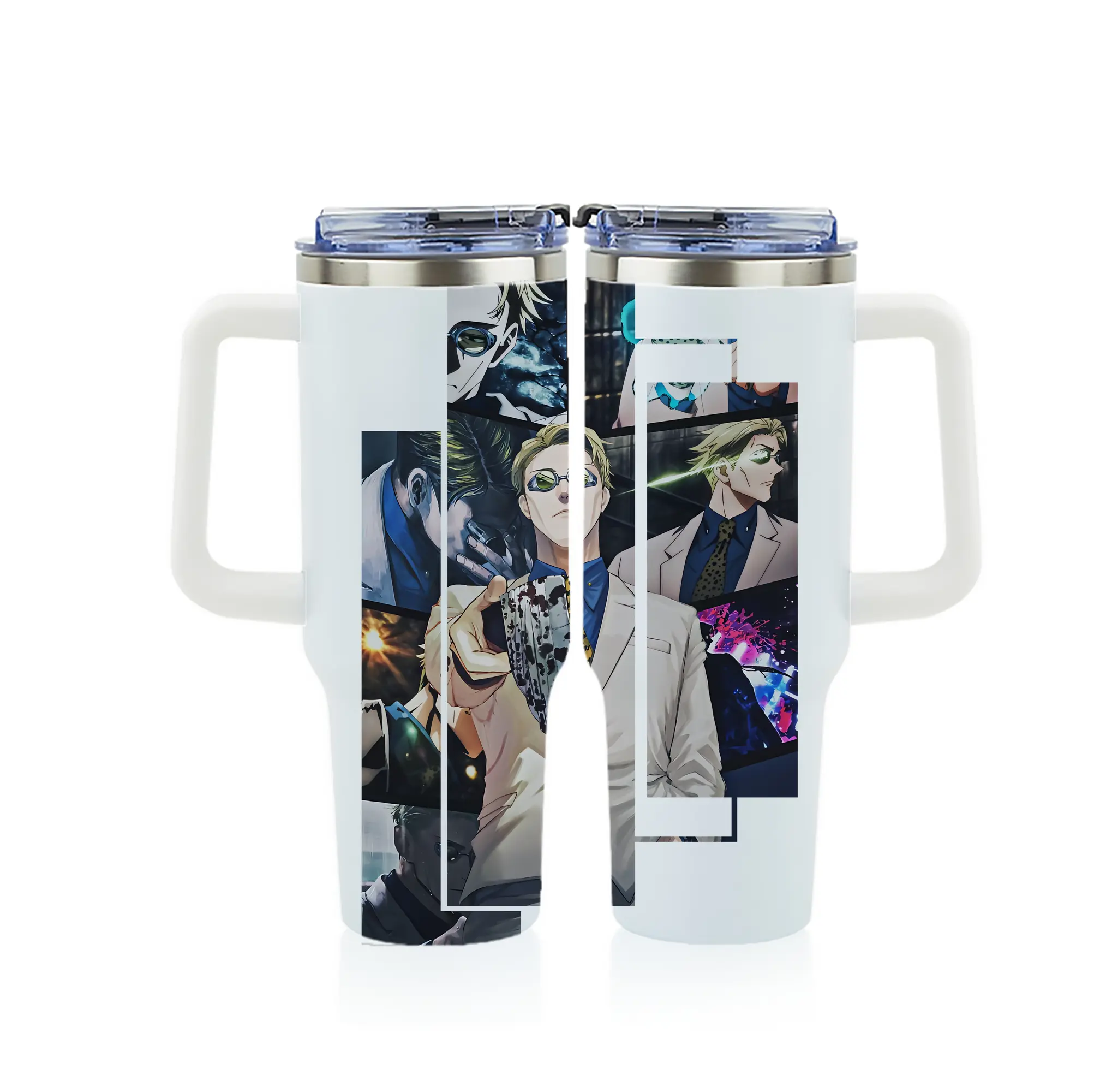 呪術廻戦 グッズ,七海 建人 - 1200mL フルプリント車用タンブラー ・ 304ステンレス 内側 ・ 201ステンレス 外側 ・ 保温 保冷 ・ 通勤 ドライブ アウトドア用