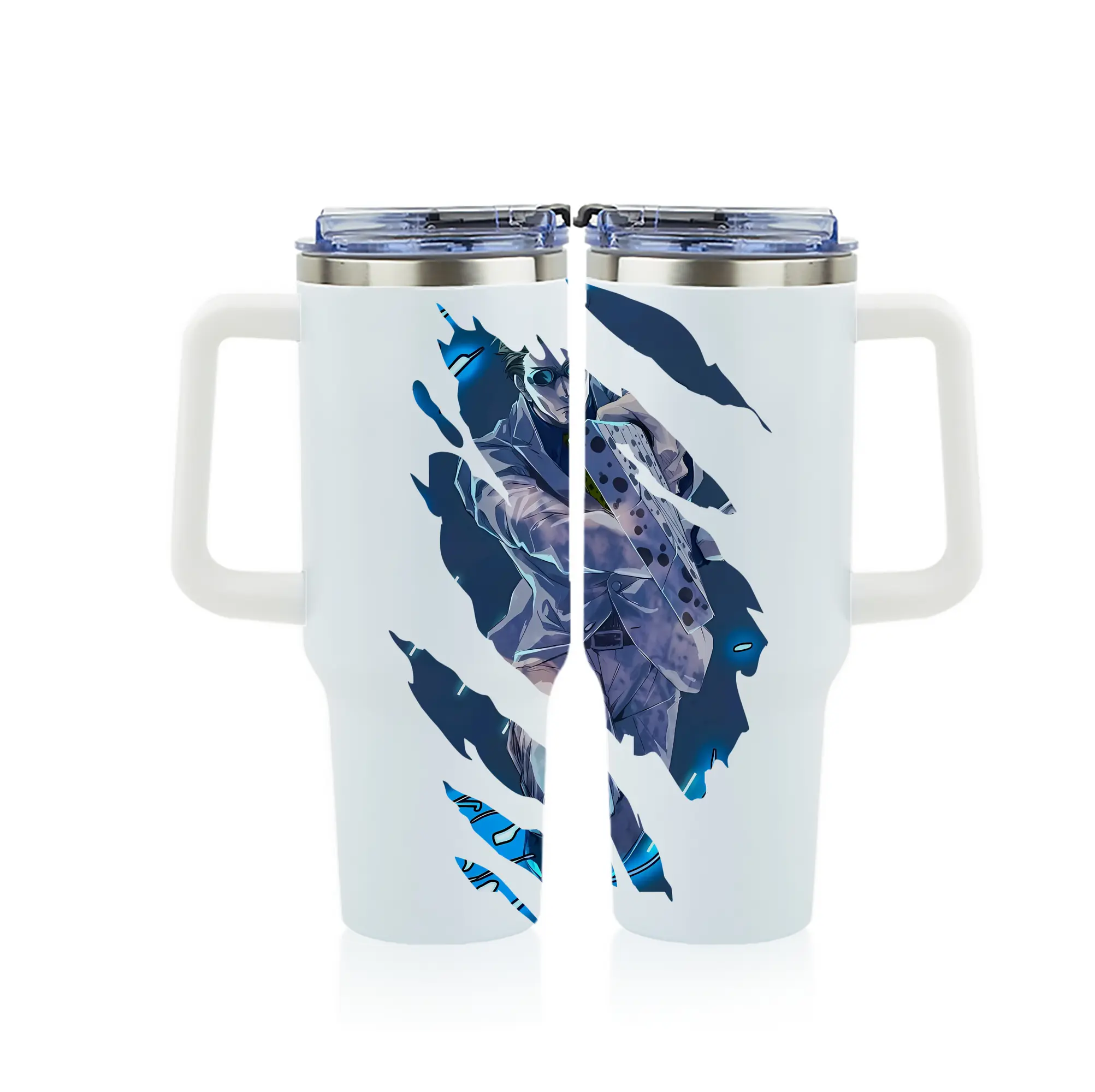 呪術廻戦 グッズ,七海 建人 - 1200mL フルプリント車用タンブラー ・ 304ステンレス 内側 ・ 201ステンレス 外側 ・ 保温 保冷 ・ 通勤 ドライブ アウトドア用