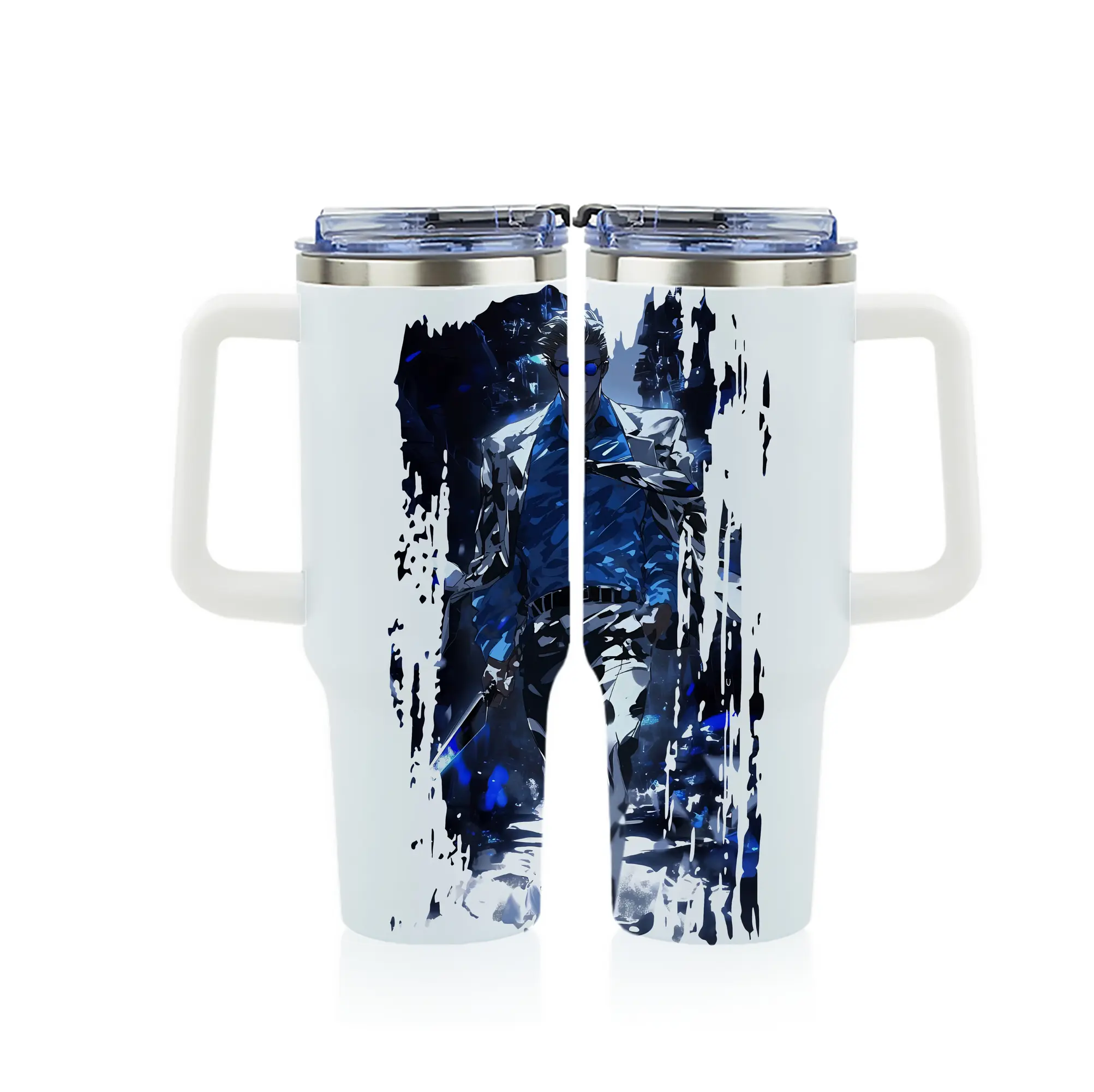 呪術廻戦 グッズ,七海 建人 - 1200mL フルプリント車用タンブラー ・ 304ステンレス 内側 ・ 201ステンレス 外側 ・ 保温 保冷 ・ 通勤 ドライブ アウトドア用