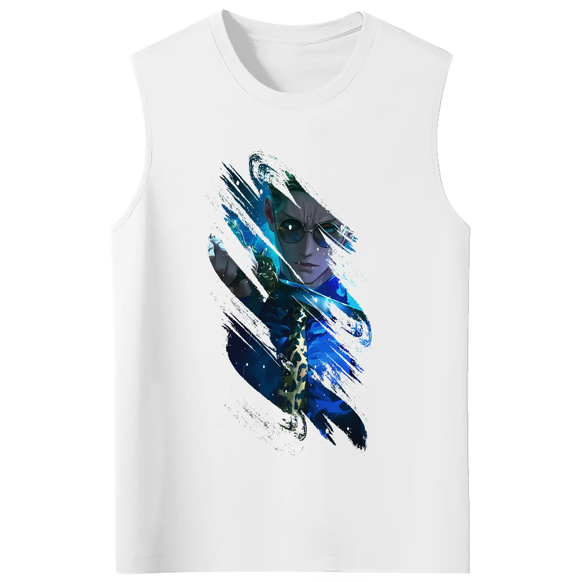 呪術廻戦 グッズ,七海 建人 - コットン100％ タンクトップ ・ フロントプリント ・ タイトフィット ・ 快適 通気性 ・ スポーツ カジュアル 散歩用