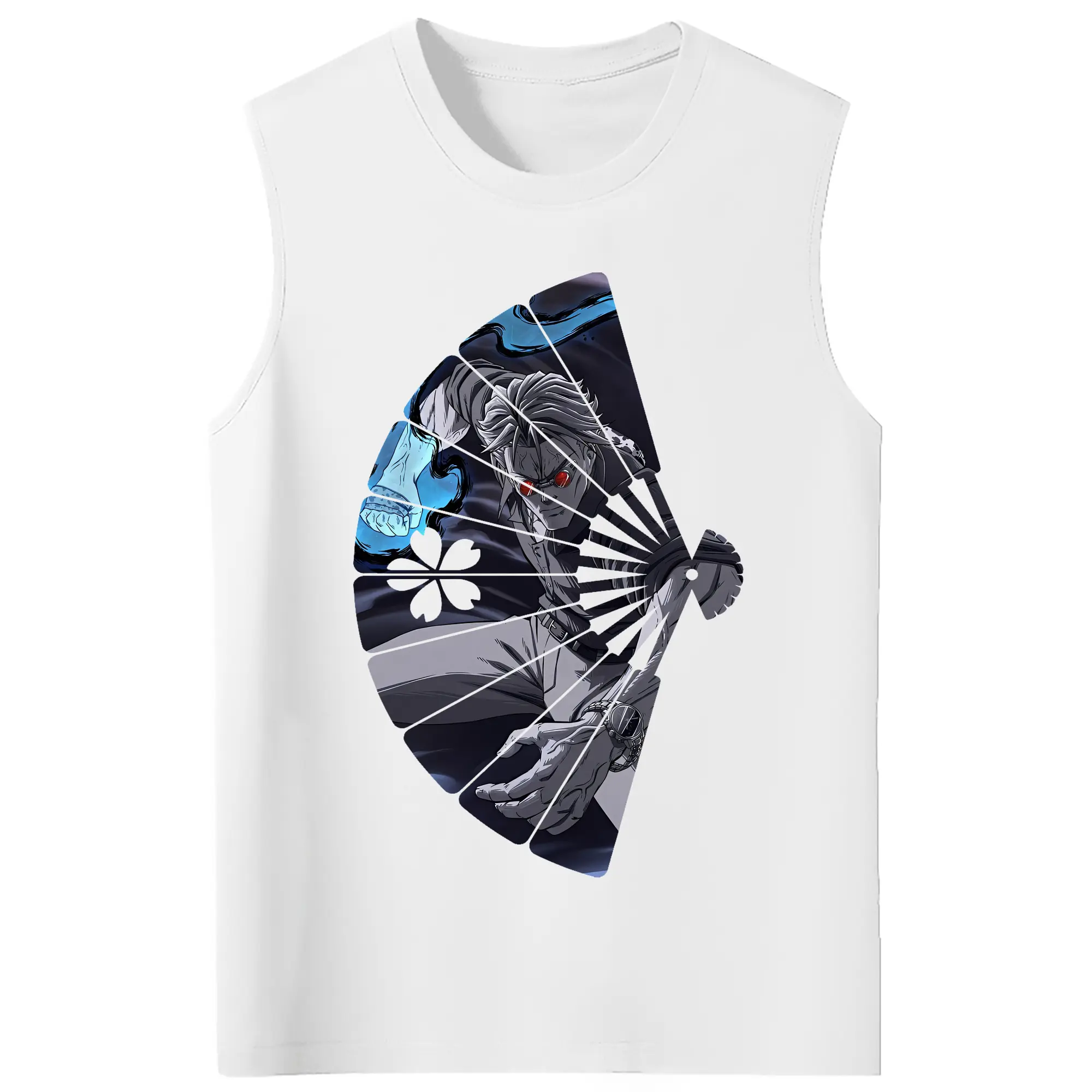 呪術廻戦 グッズ,七海 建人 - コットン100％ タンクトップ ・ フロントプリント ・ タイトフィット ・ 快適 通気性 ・ スポーツ カジュアル 散歩用