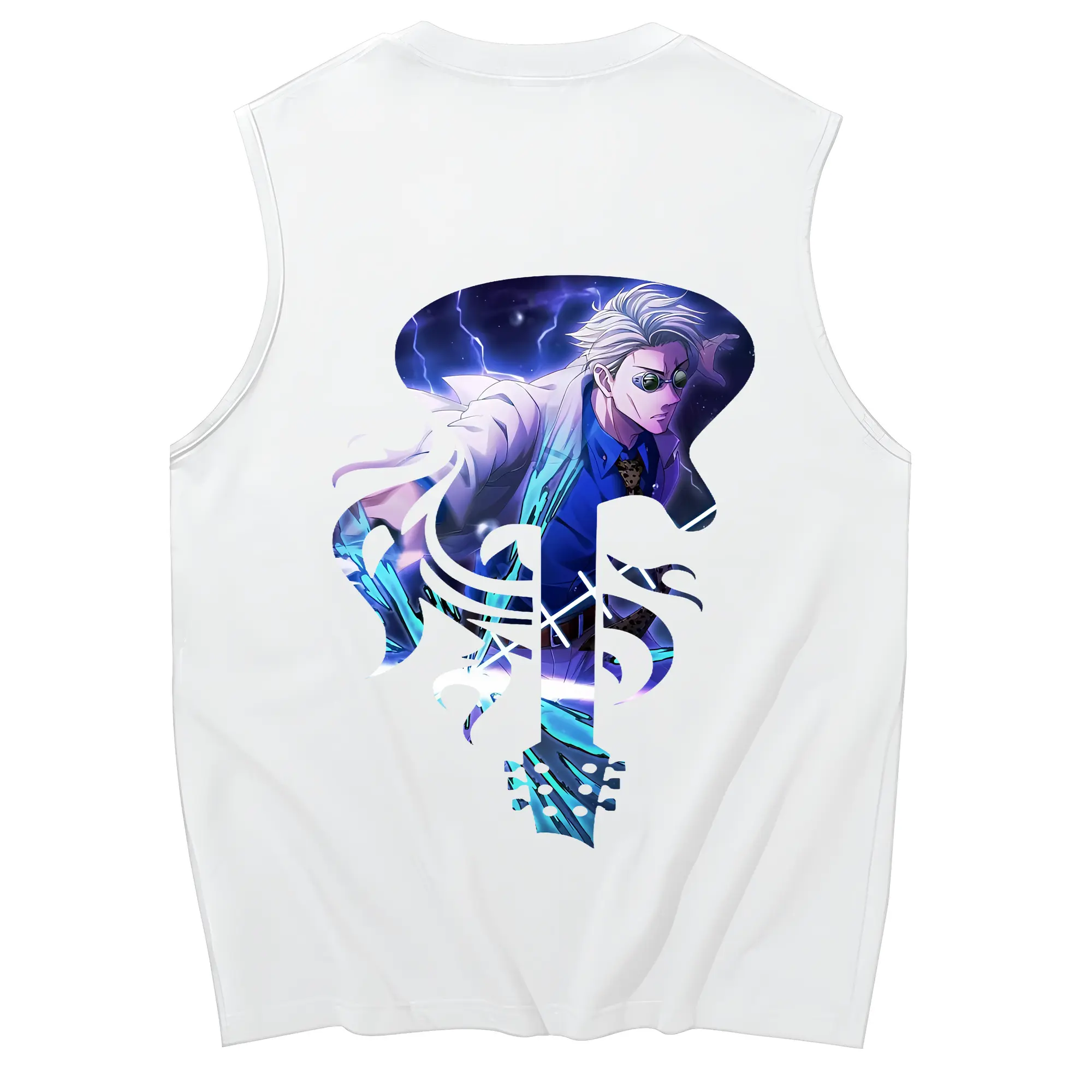 呪術廻戦 グッズ,七海 建人 - コットン100％ タンクトップ ・ 背面プリント ・ タイトシルエット ・ 快適 通気性 ・ スポーツ カジュアル 散歩用
