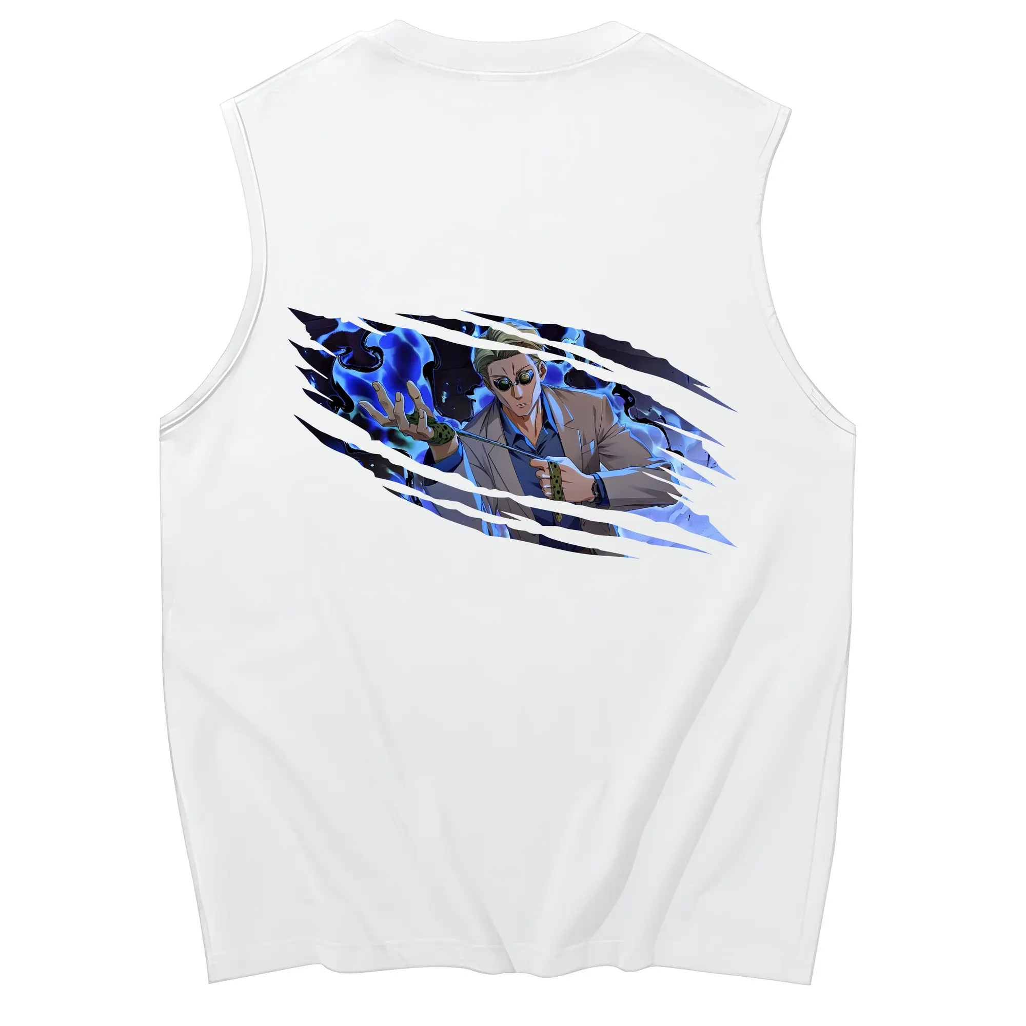呪術廻戦 グッズ,七海 建人 - コットン100％ タンクトップ ・ 背面プリント ・ タイトシルエット ・ 快適 通気性 ・ スポーツ カジュアル 散歩用