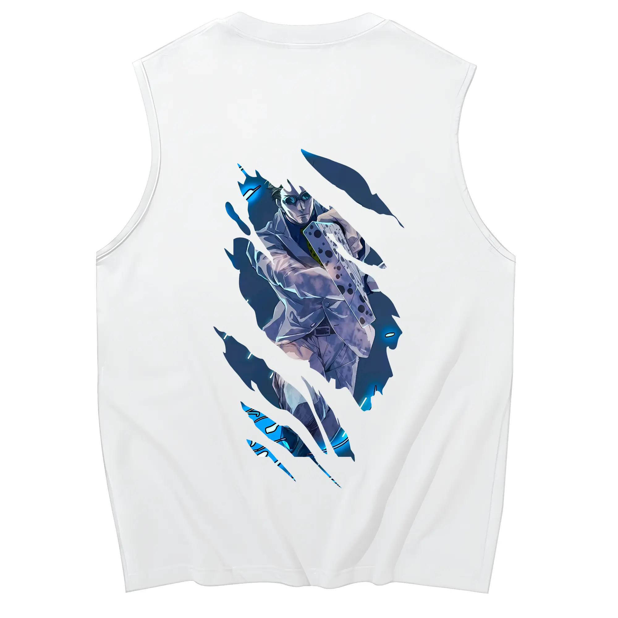 呪術廻戦 グッズ,七海 建人 - コットン100％ タンクトップ ・ 背面プリント ・ タイトシルエット ・ 快適 通気性 ・ スポーツ カジュアル 散歩用