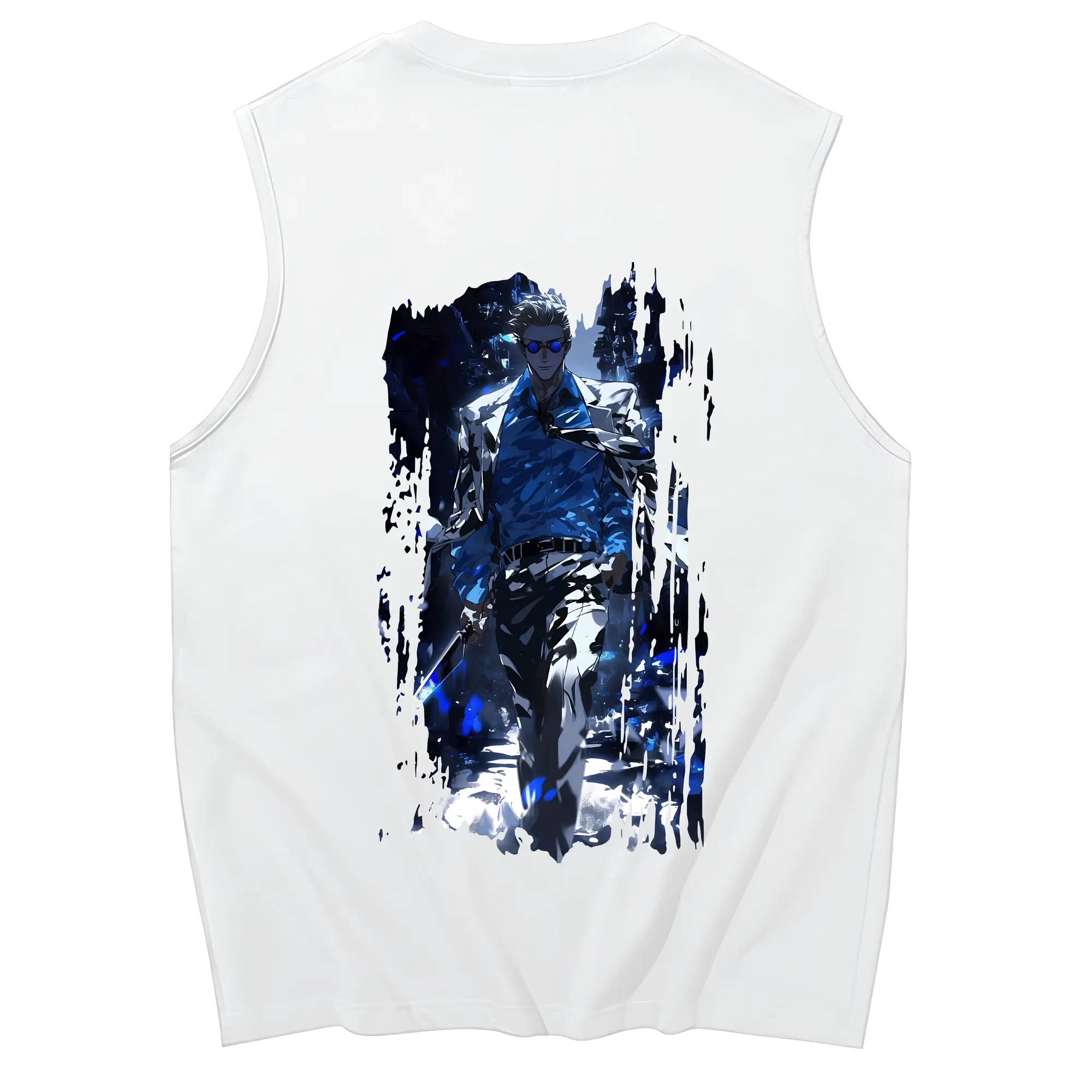 呪術廻戦 グッズ,七海 建人 - コットン100％ タンクトップ ・ 背面プリント ・ タイトシルエット ・ 快適 通気性 ・ スポーツ カジュアル 散歩用