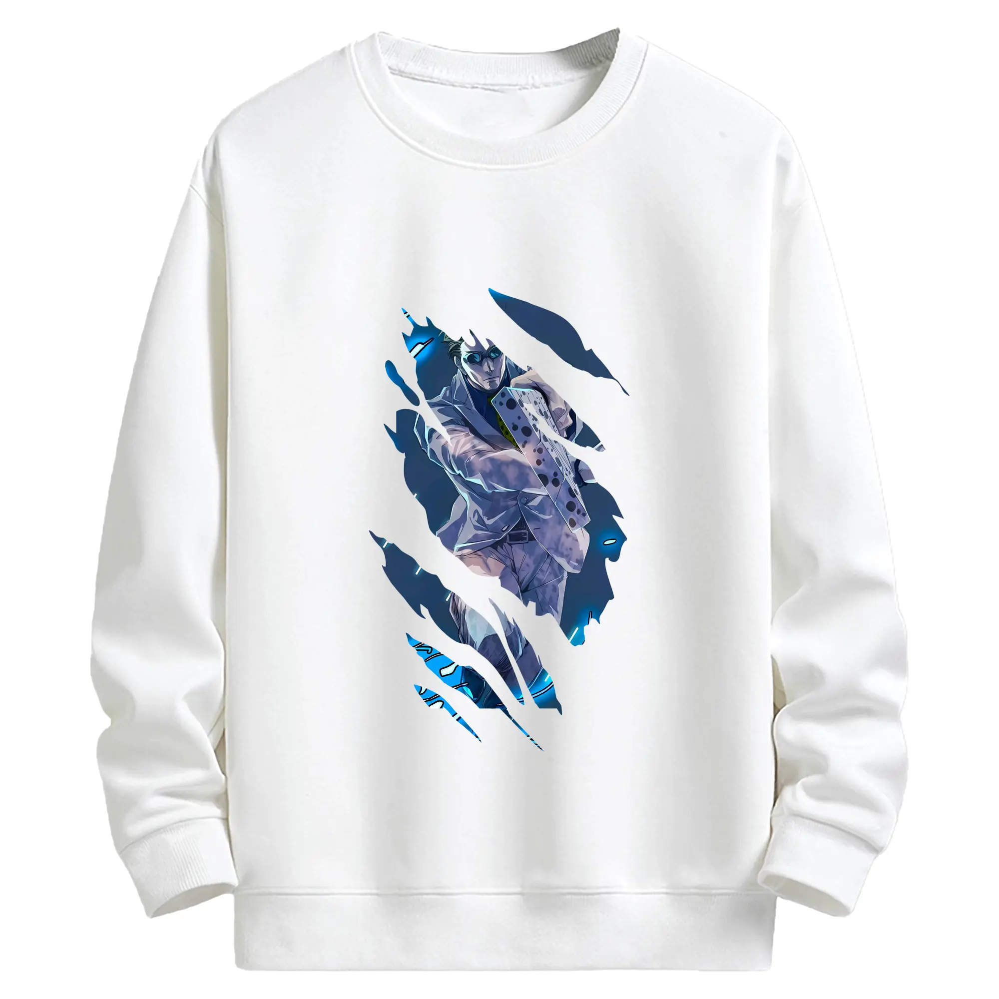 呪術廻戦 グッズ,七海 建人 - 高品質 クルーネック スウェット ・ コットン59％ ポリエステル41％ ・ ユニセックス 長袖 トレーナー ・ カジュアル デイリー スポーツ 散歩用